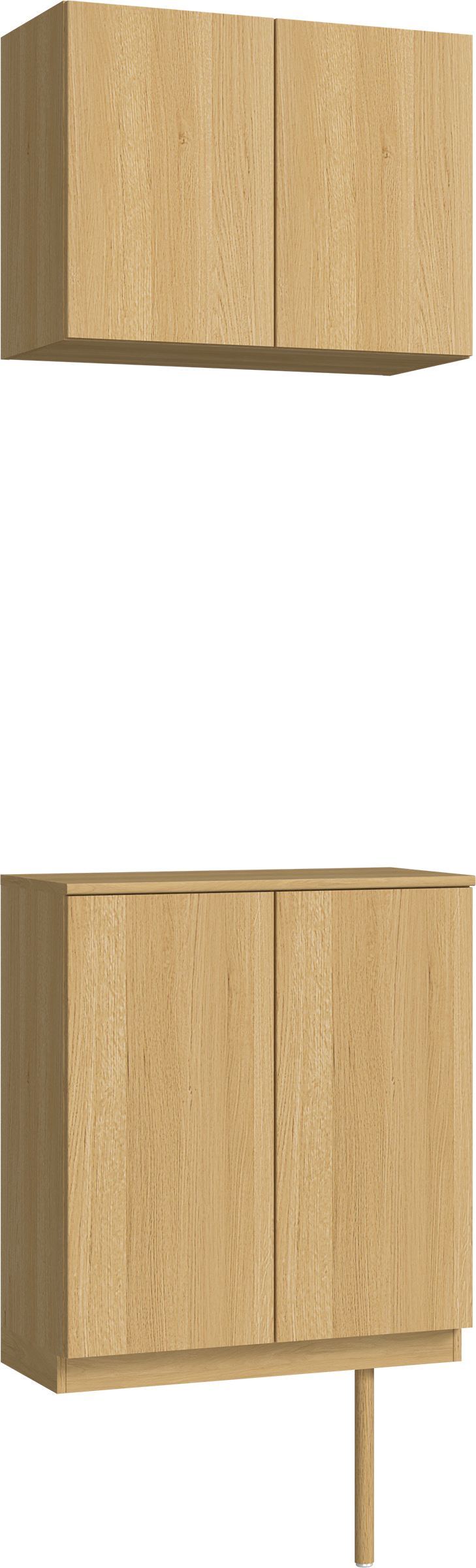 玄関収納　イエリア　開き戸ユニット　フラット縦木目　Ｓ６１　二の字ＰＬＡＮ　ウッド扉　７４０幅　〈ライトオーカー柄〉　ハンドルレス