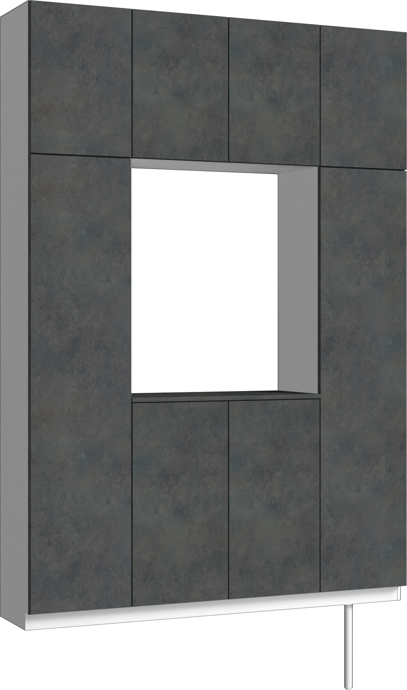 玄関収納　イエリア　開き戸ユニット　フラット　Ｓ１５　ロの字ＰＬＡＮ　シューズ収納　パネル扉　１６００幅　　〈アイアンブラック柄〉　ハンドルレス