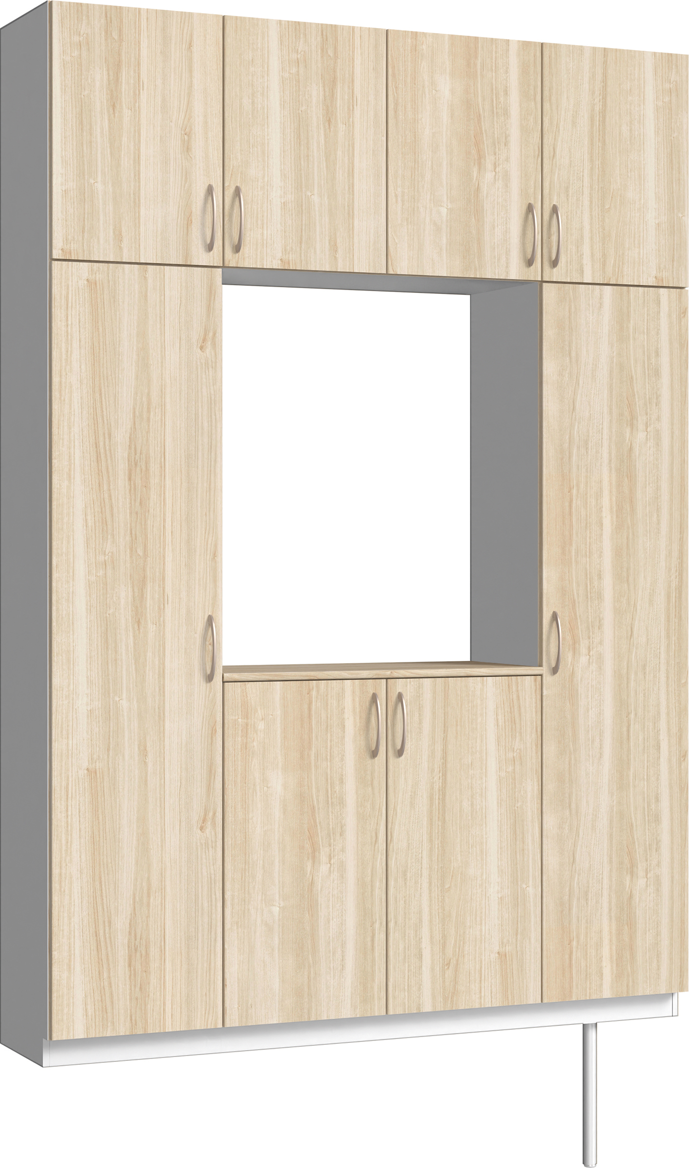 玄関収納　イエリア　開き戸ユニット　フラット　Ｓ１５　ロの字ＰＬＡＮ　シューズ収納　パネル扉　１６００幅　　〈コットンベージュ柄〉　ハンドルラウンド型〈Ｔシルバー色〉