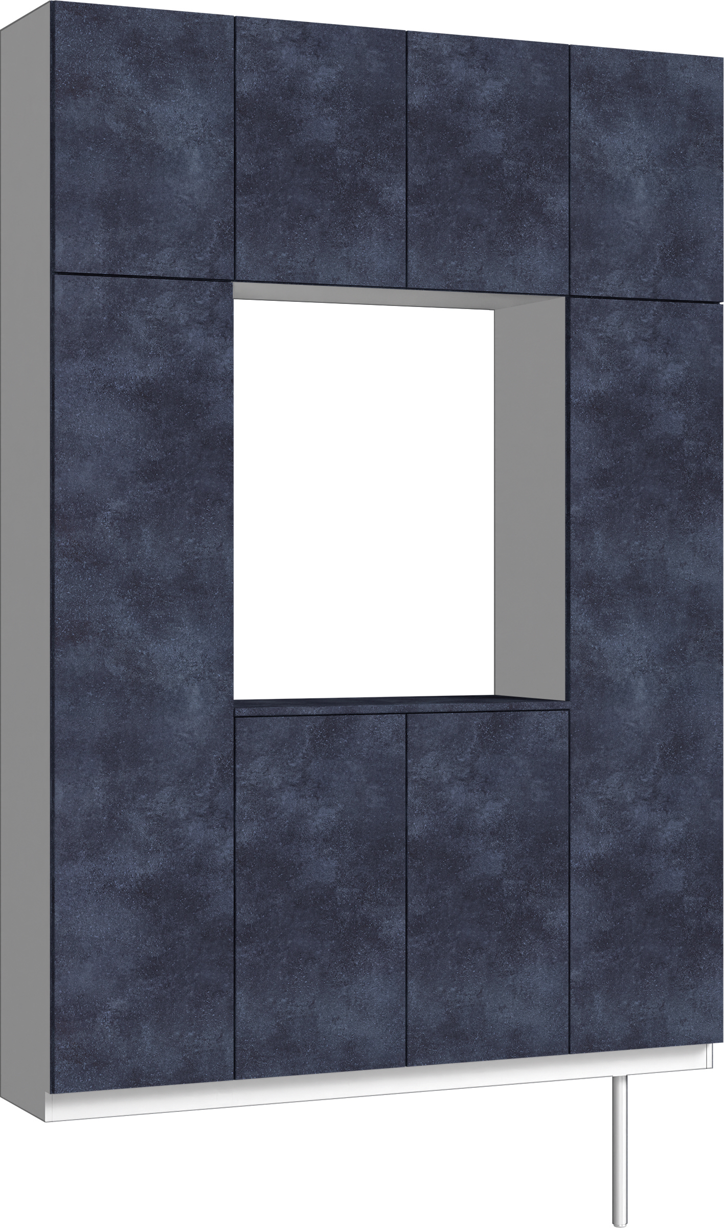 玄関収納　イエリア　開き戸ユニット　フラット　Ｓ１５　ロの字ＰＬＡＮ　シューズ収納　パネル扉　１６００幅　　〈コバルトブルー柄〉　ハンドルレス