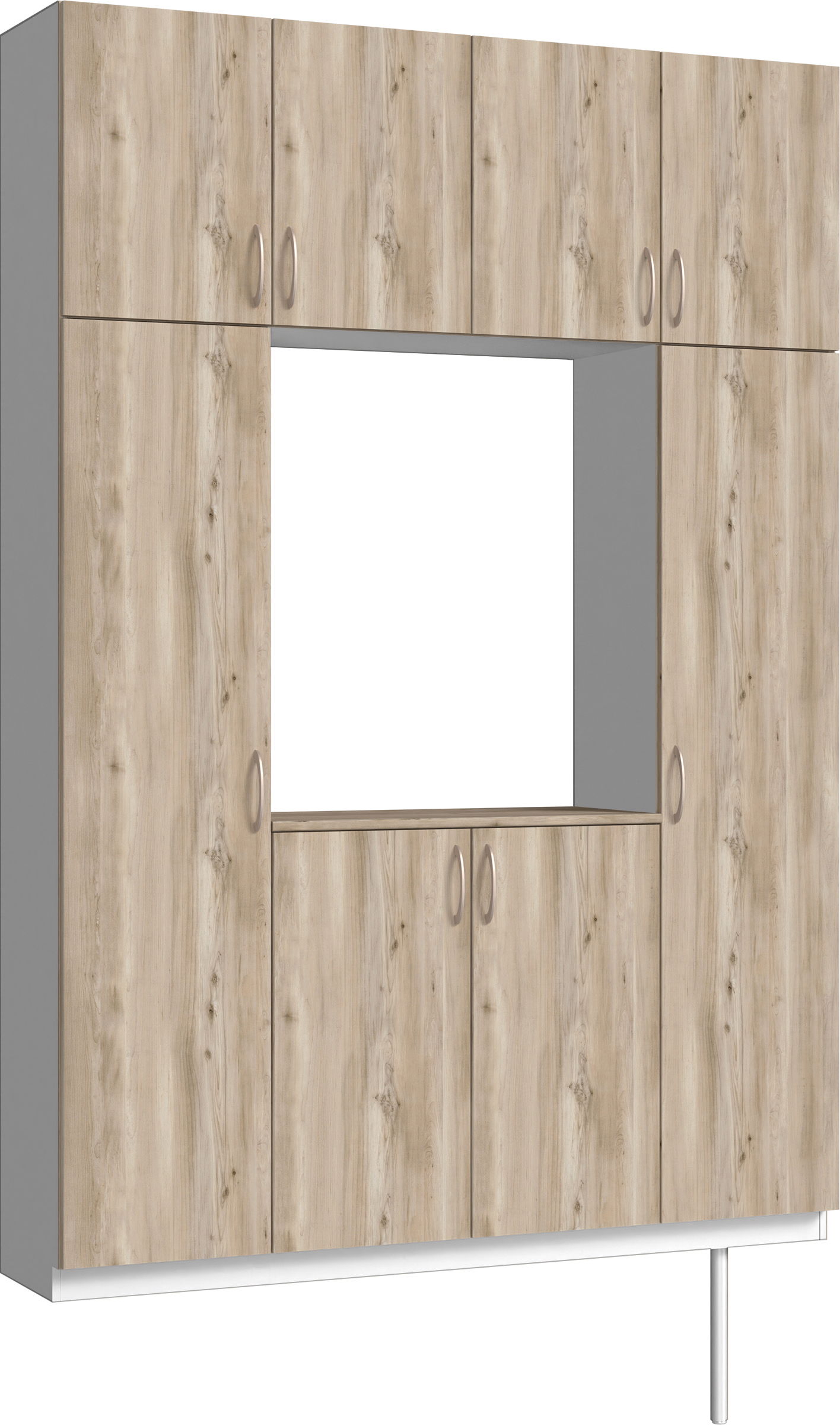 玄関収納　イエリア　開き戸ユニット　フラット　Ｓ１５　ロの字ＰＬＡＮ　シューズ収納　パネル扉　１６００幅　　〈スモークグレー柄〉　ハンドルラウンド型〈Ｔシルバー色〉