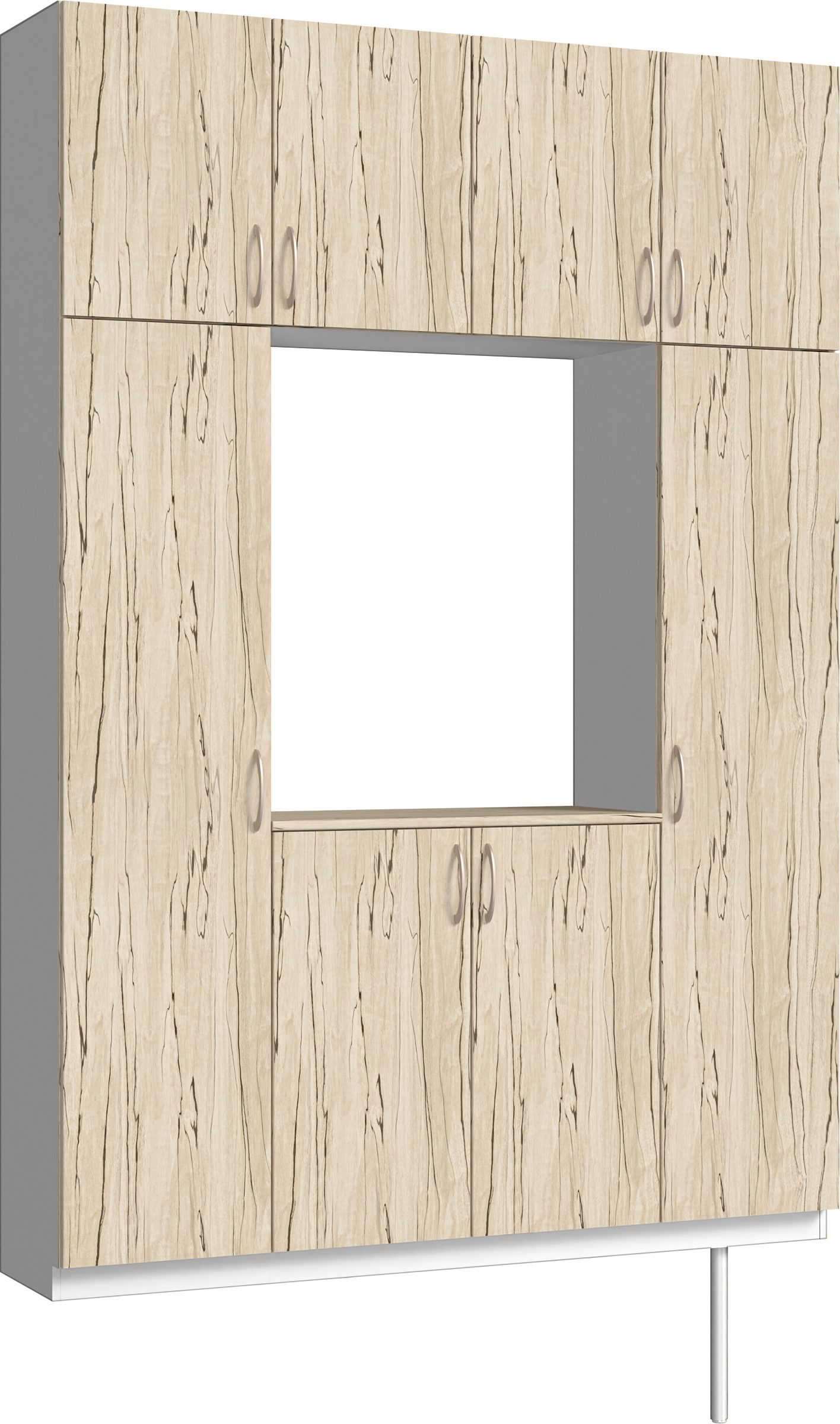 玄関収納　イエリア　開き戸ユニット　フラット　Ｓ１５　ロの字ＰＬＡＮ　シューズ収納　パネル扉　１６００幅　　〈スロウベージュ柄〉　ハンドルラウンド型〈Ｔシルバー色〉