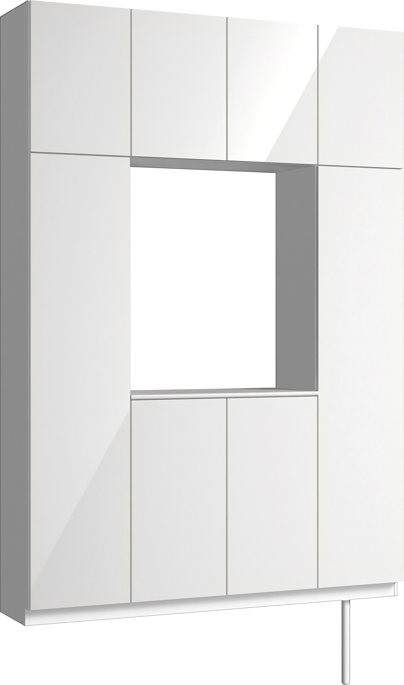 玄関収納　イエリア　開き戸ユニット　フラット　Ｓ１５　ロの字ＰＬＡＮ　シューズ収納　パネル扉　１６００幅　　〈ルミホワイト柄〉　ハンドルレス