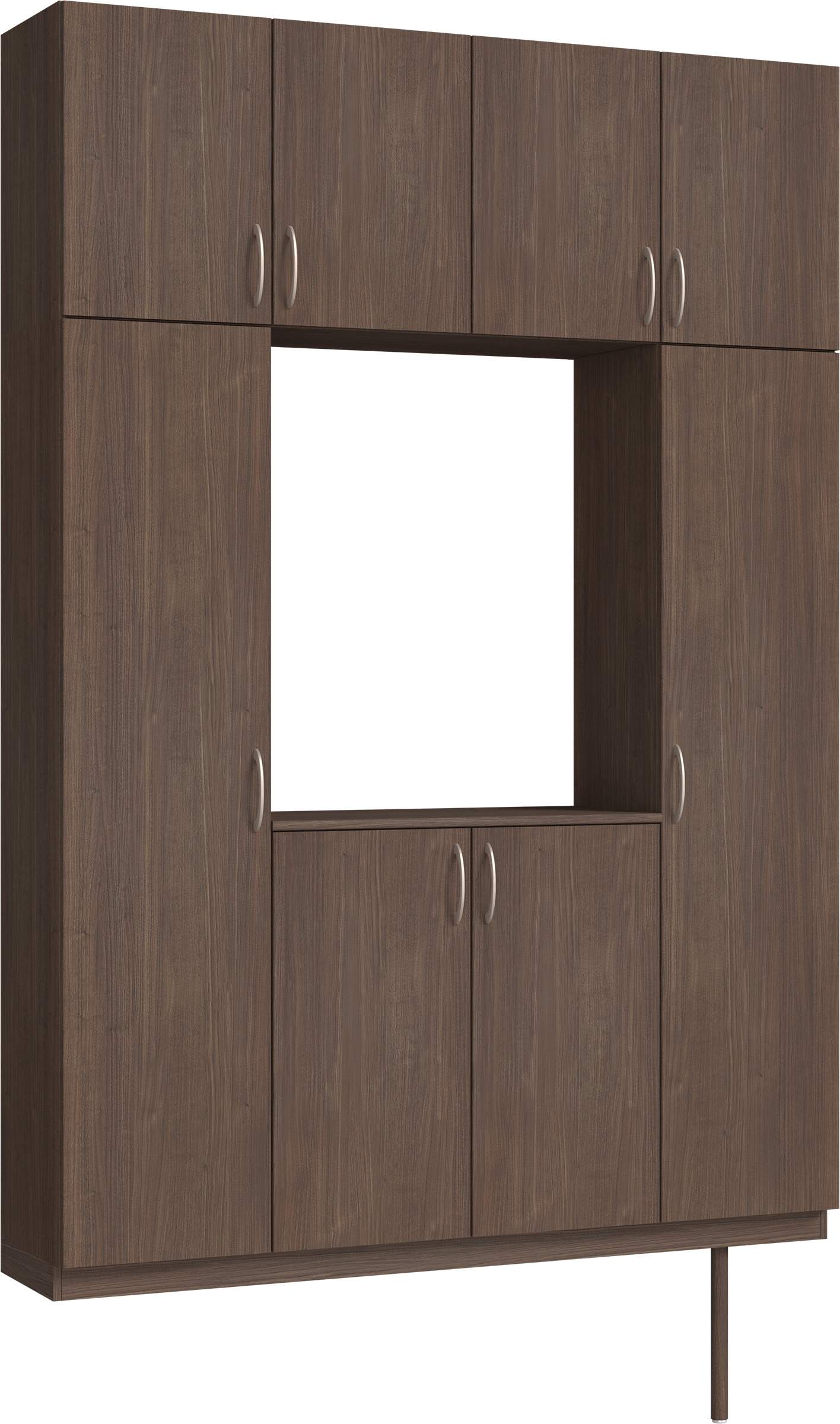 玄関収納　イエリア　開き戸ユニット　フラット縦木目　Ｓ１５　ロの字ＰＬＡＮ　シューズ収納　ウッド扉　１６００幅　　〈ダルブラウン柄〉　ハンドルラウンド型〈Ｔシルバー色〉