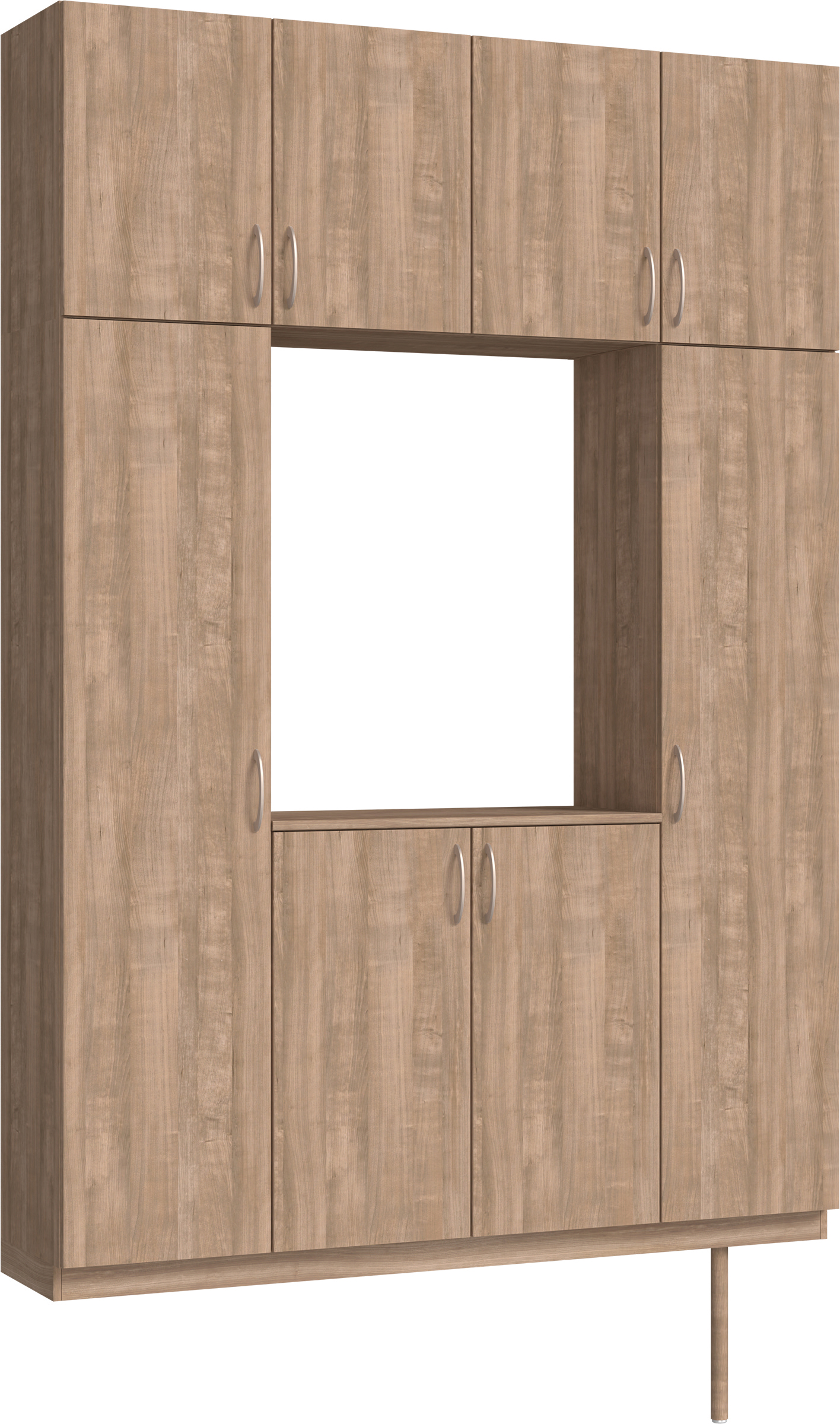 玄関収納　イエリア　開き戸ユニット　フラット縦木目　Ｓ１５　ロの字ＰＬＡＮ　シューズ収納　ウッド扉　１６００幅　　〈トープグレー柄〉　ハンドルラウンド型〈Ｔシルバー色〉