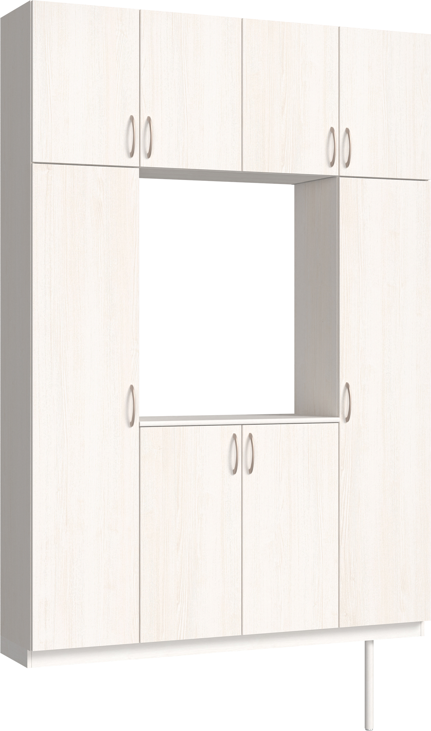 玄関収納　イエリア　開き戸ユニット　フラット縦木目　Ｓ１５　ロの字ＰＬＡＮ　シューズ収納　ウッド扉　１６００幅　　〈ネオホワイト柄〉　ハンドルラウンド型〈Ｔシルバー色〉