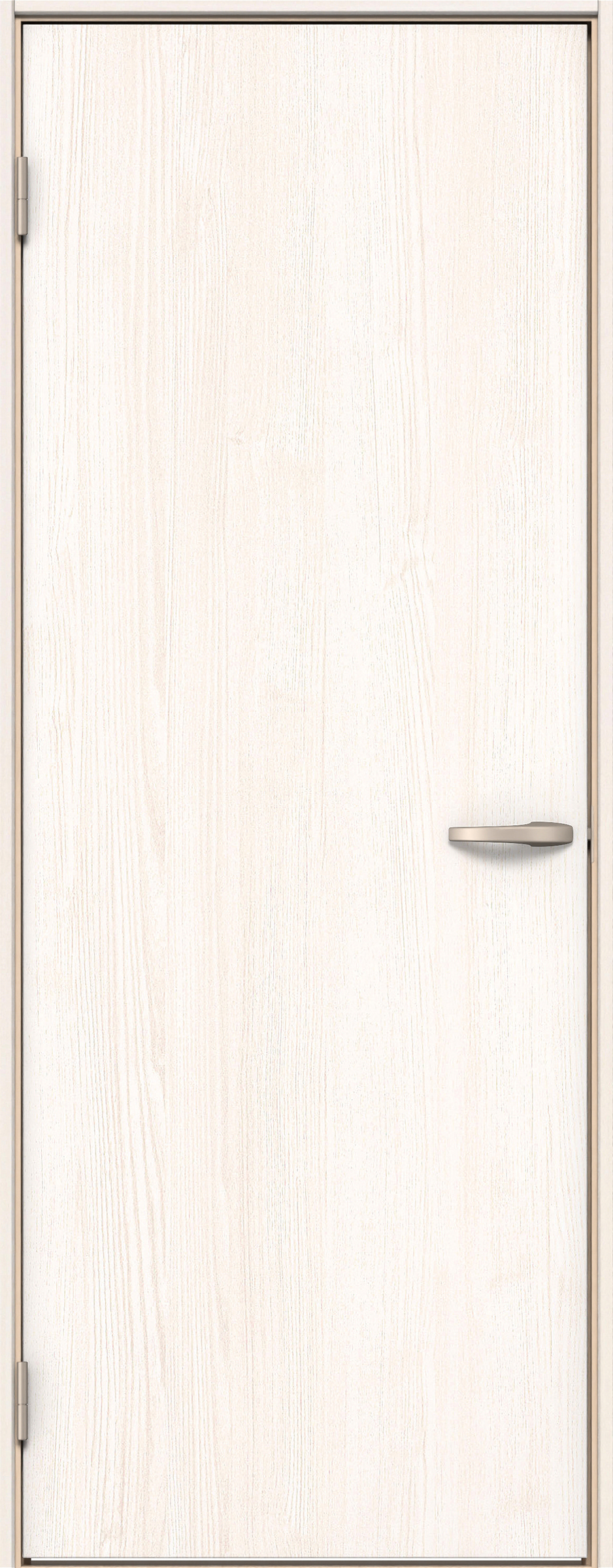 イエリア　戸襖　片開き　扉セット　００デザイン　７８０幅　２０００高　〈ネオホワイト柄〉　化粧タイプ（刷毛引き風）〈白縁〉　左開き　ハンドル〈Ｔシルバー色〉〈Ｔシルバー色〉