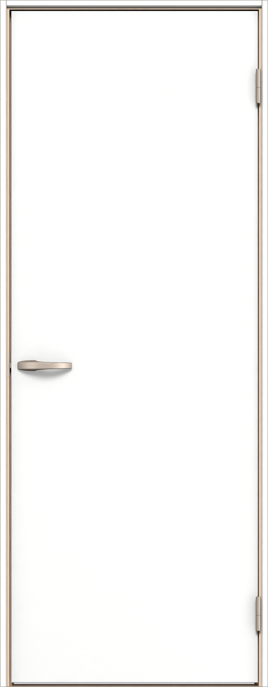 イエリア　戸襖　片開き　扉セット　００デザイン　７３５幅　２０００高　〈パウダーホワイト柄〉　化粧タイプ（刷毛引き風）〈白縁〉　右開き　ハンドル〈Ｔシルバー色〉〈Ｔシルバー色〉