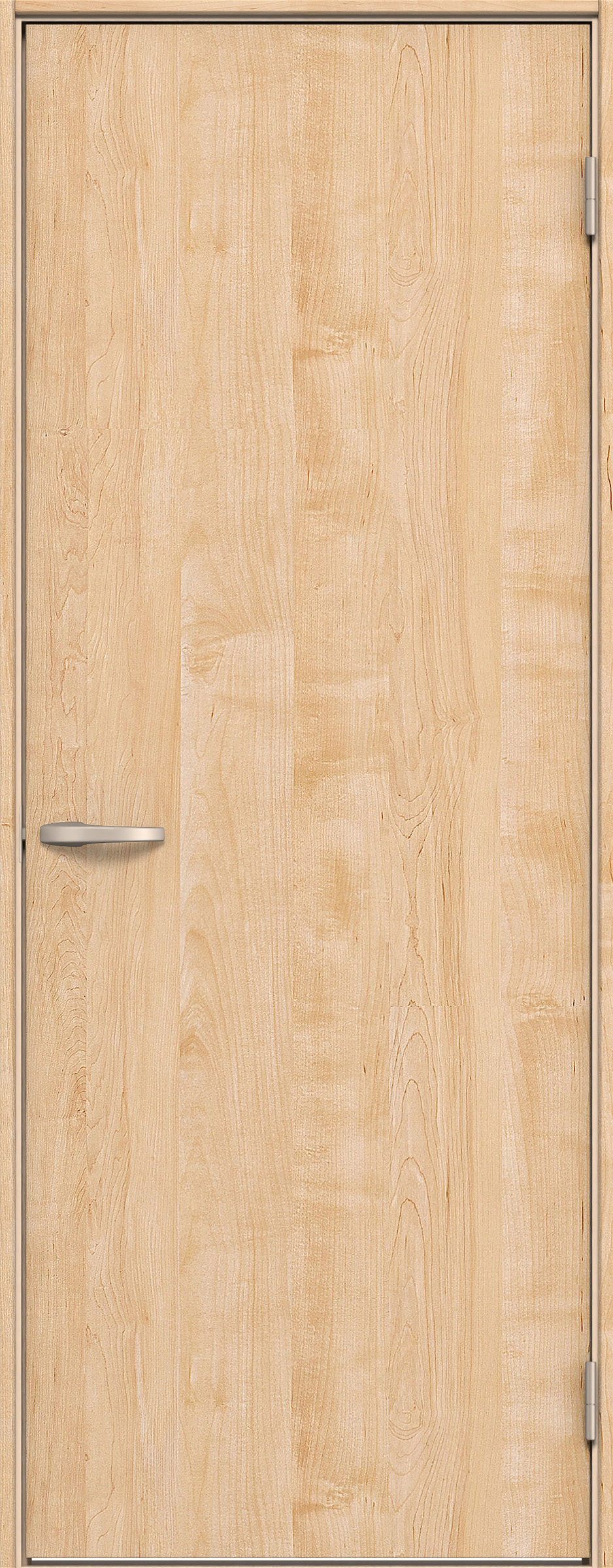 イエリア　戸襖　片開き　扉セット　００デザイン　７３５幅　２０００高　〈ミルベージュ柄〉　化粧タイプ（刷毛引き風）〈白縁〉　右開き　ハンドル〈Ｔシルバー色〉〈Ｔシルバー色〉