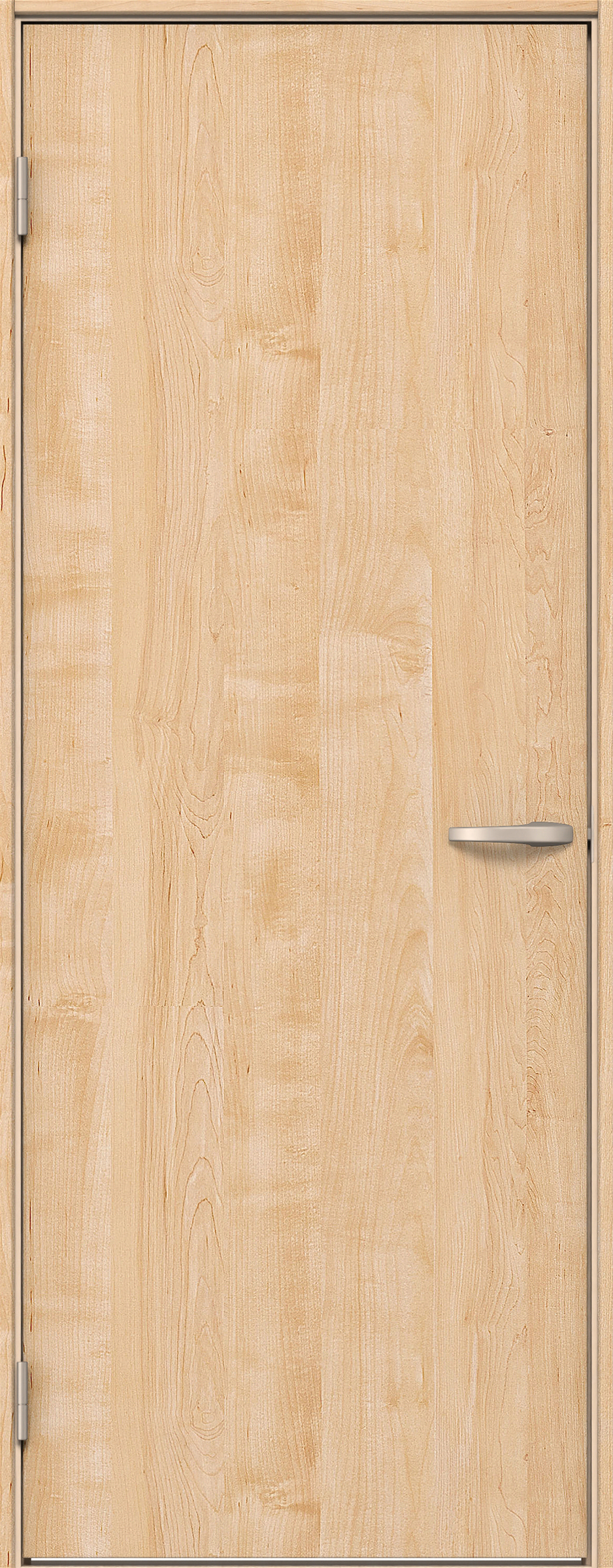 イエリア　戸襖　片開き　扉セット　００デザイン　７８０幅　２０００高　〈ミルベージュ柄〉　化粧タイプ（刷毛引き風）〈白縁〉　左開き　ハンドル〈Ｔシルバー色〉〈Ｔシルバー色〉