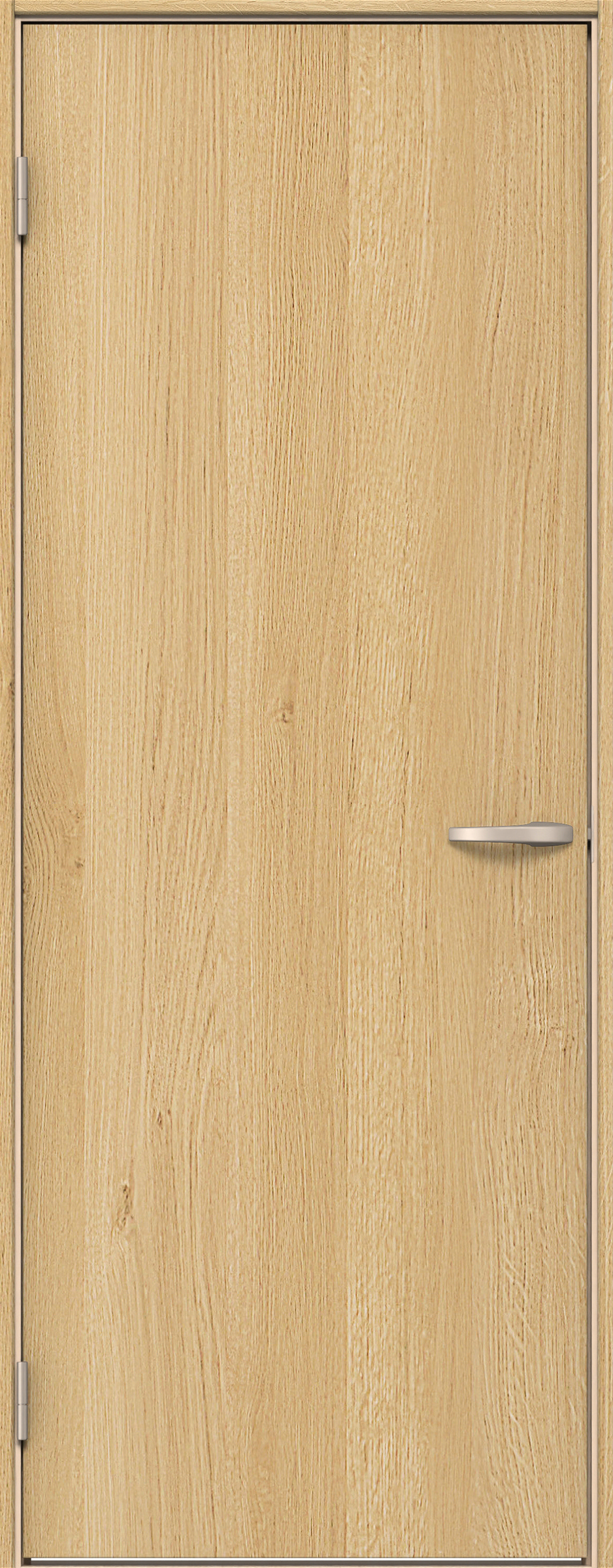 イエリア　戸襖　片開き　扉セット　００デザイン　７８０幅　２０００高　〈ライトオーカー柄〉　化粧タイプ（刷毛引き風）〈白縁〉　左開き　ハンドル〈Ｔシルバー色〉〈Ｔシルバー色〉