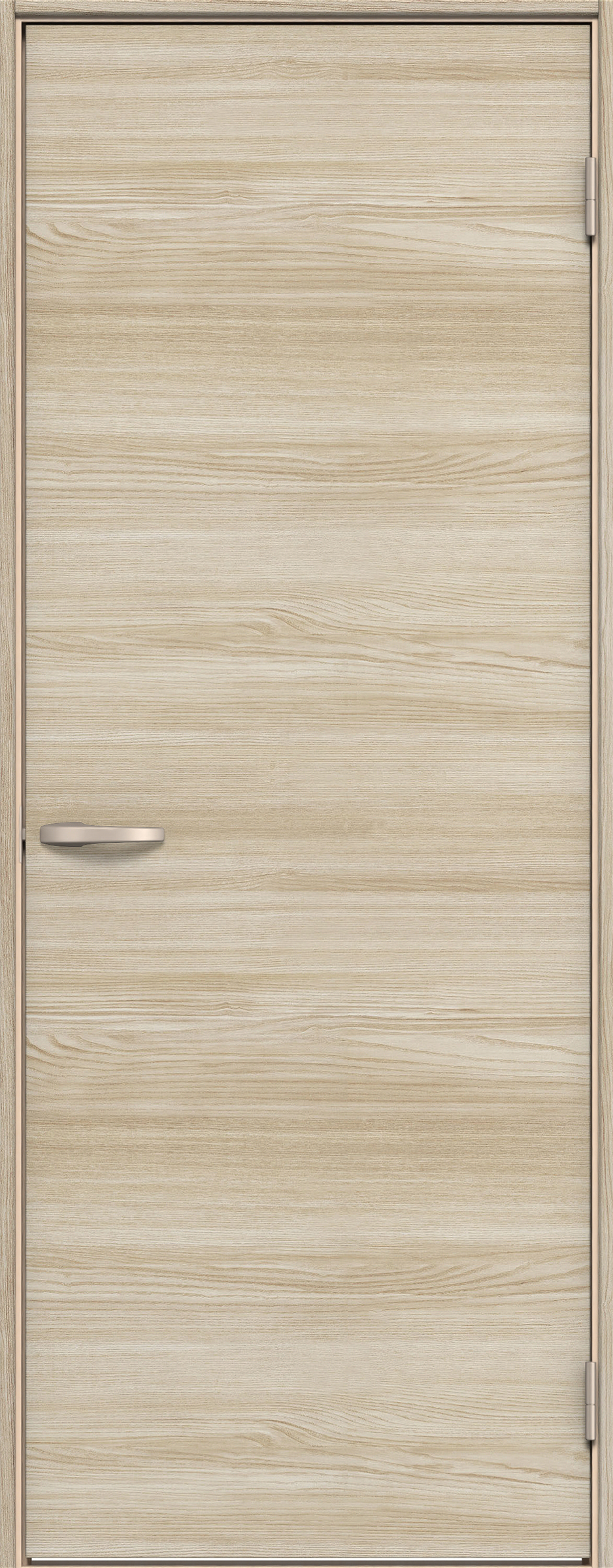 イエリア　戸襖　片開き　扉セット　Ｕ０デザイン　７５５幅　２０００高　〈ソフトグレージュ柄〉　化粧タイプ（刷毛引き風）〈黒縁〉　右開き　ハンドル〈ブラック色〉〈Ｔシルバー色〉