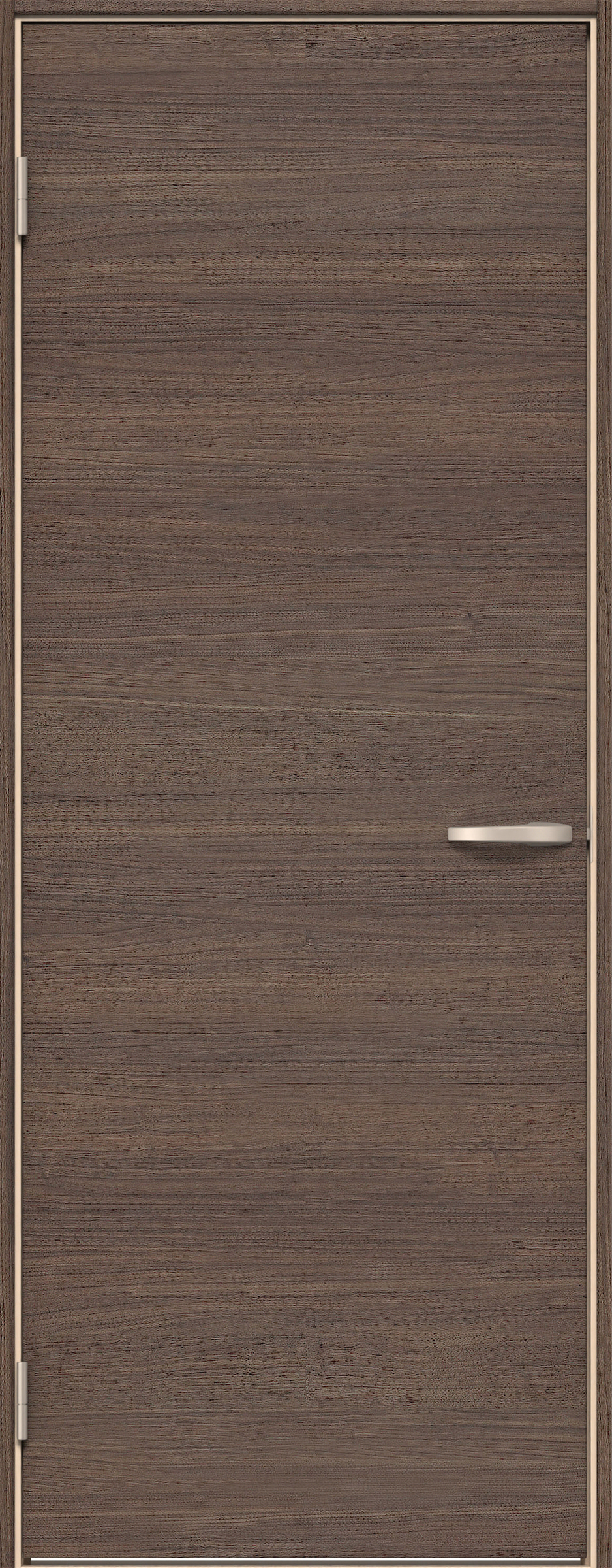 イエリア　戸襖　片開き　扉セット　Ｕ０デザイン　７３５幅　２０００高　〈ダルブラウン柄〉　素地タイプ〈黒縁〉　左開き　ハンドル〈ブラック色〉〈Ｔシルバー色〉