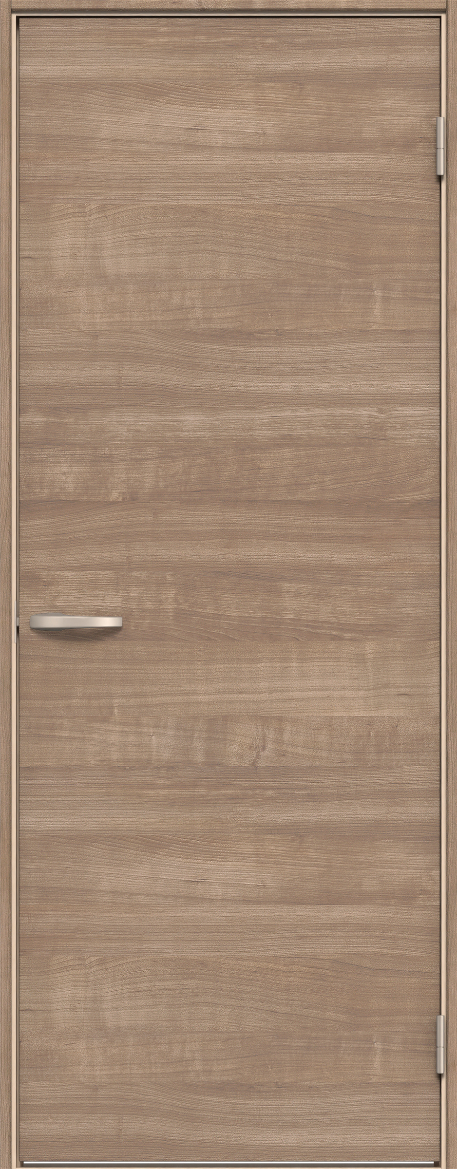 イエリア　戸襖　片開き　扉セット　Ｕ０デザイン　７５５幅　２０００高　〈トープグレー柄〉　化粧タイプ（刷毛引き風）〈黒縁〉　右開き　ハンドル〈ブラック色〉〈Ｔシルバー色〉