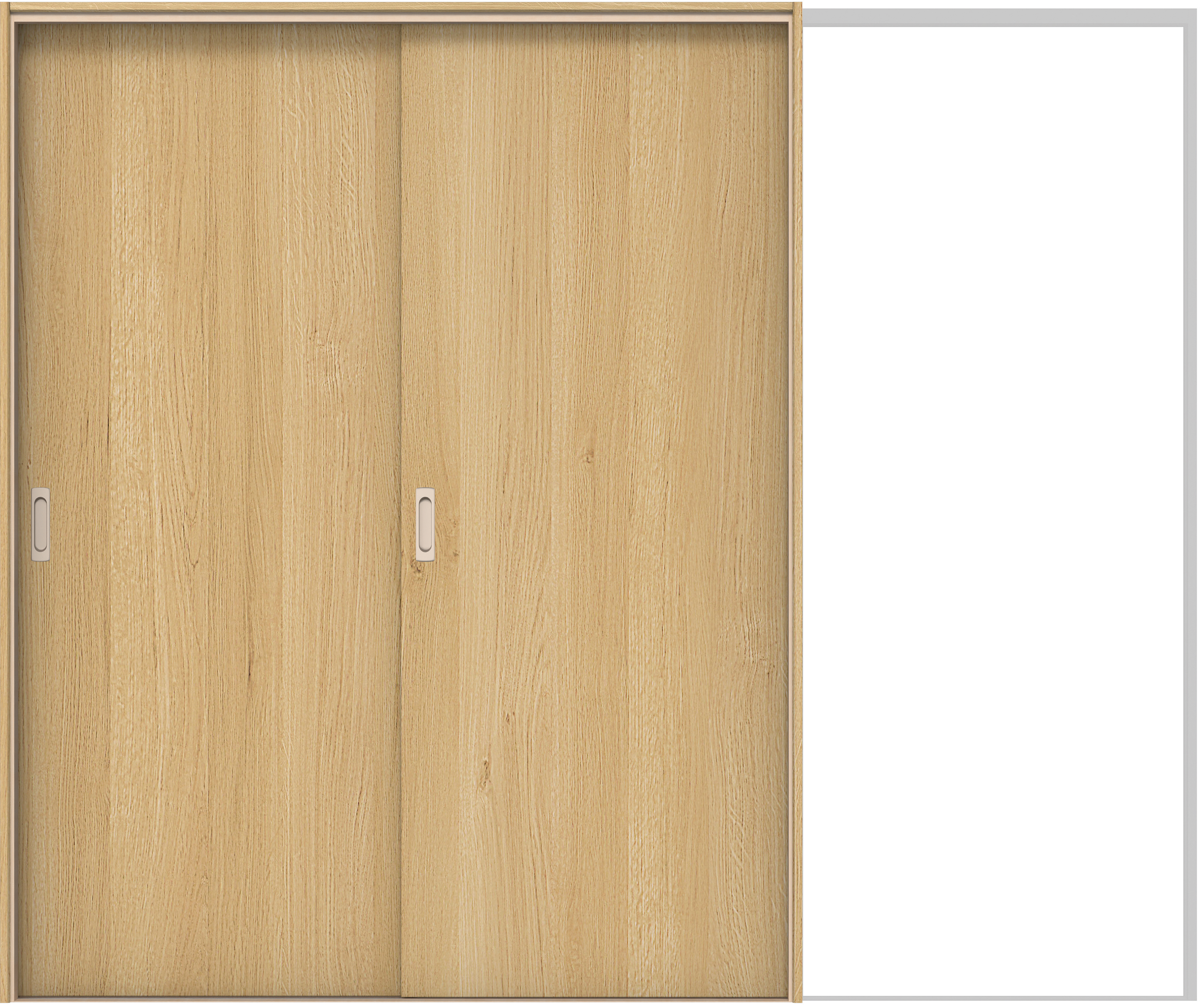 イエリア　戸襖　引戸・２枚片引　扉セット　００デザイン　２４３７幅用　２０００高　〈ライトオーカー柄〉　素地タイプ〈白縁〉　左引　〈シルバー色〉×〈Ｔシルバー色〉