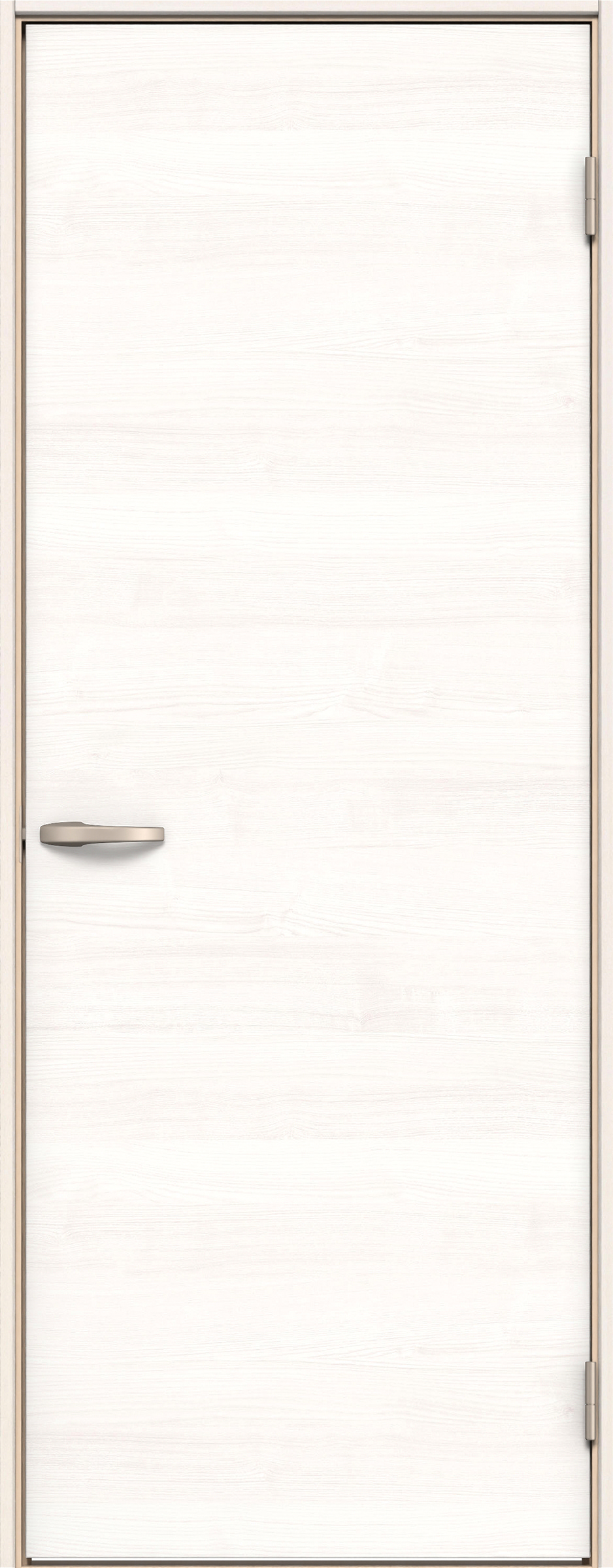 イエリア　戸襖　片開き　扉セット　Ｕ０デザイン　７５５幅　２０００高　〈ネオホワイト柄〉　化粧タイプ（刷毛引き風）〈黒縁〉　右開き　ハンドル〈ブラック色〉〈Ｔシルバー色〉