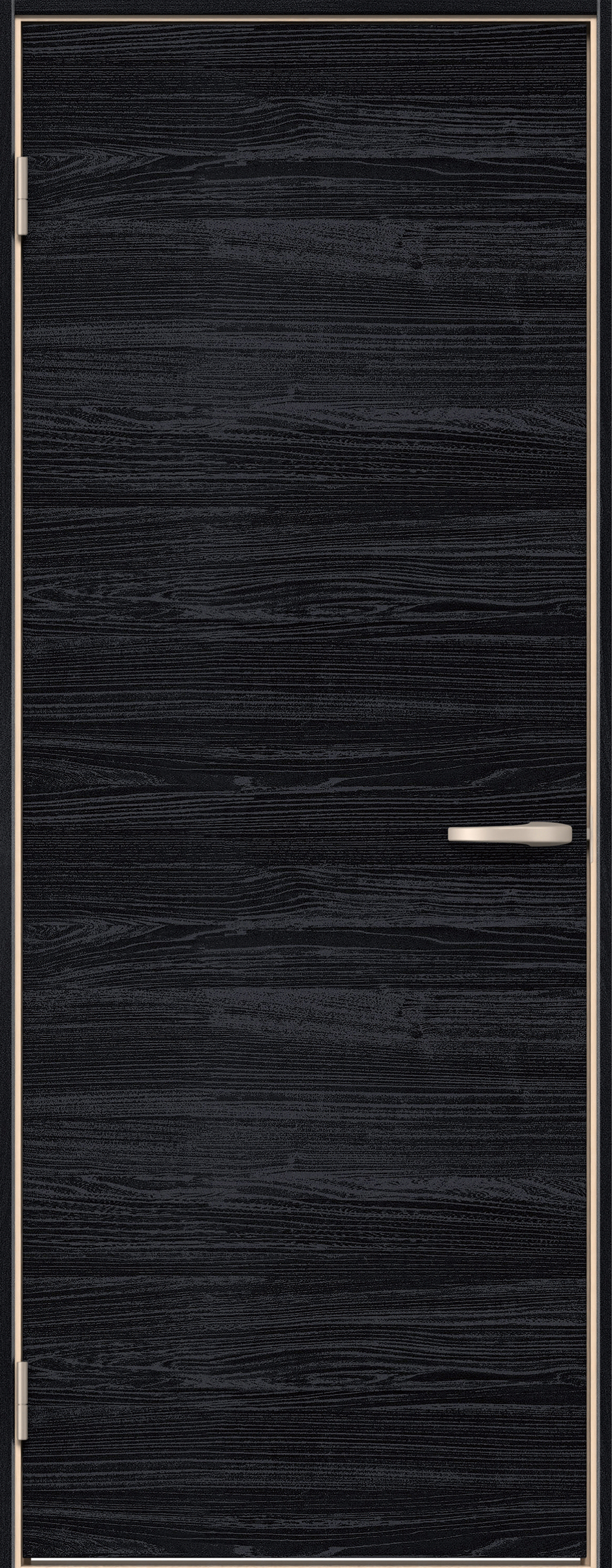 イエリア　戸襖　片開き　扉セット　Ｕ０デザイン　７３５幅　２０００高　〈モスブラック柄〉　素地タイプ〈黒縁〉　左開き　ハンドル〈ブラック色〉〈Ｔシルバー色〉