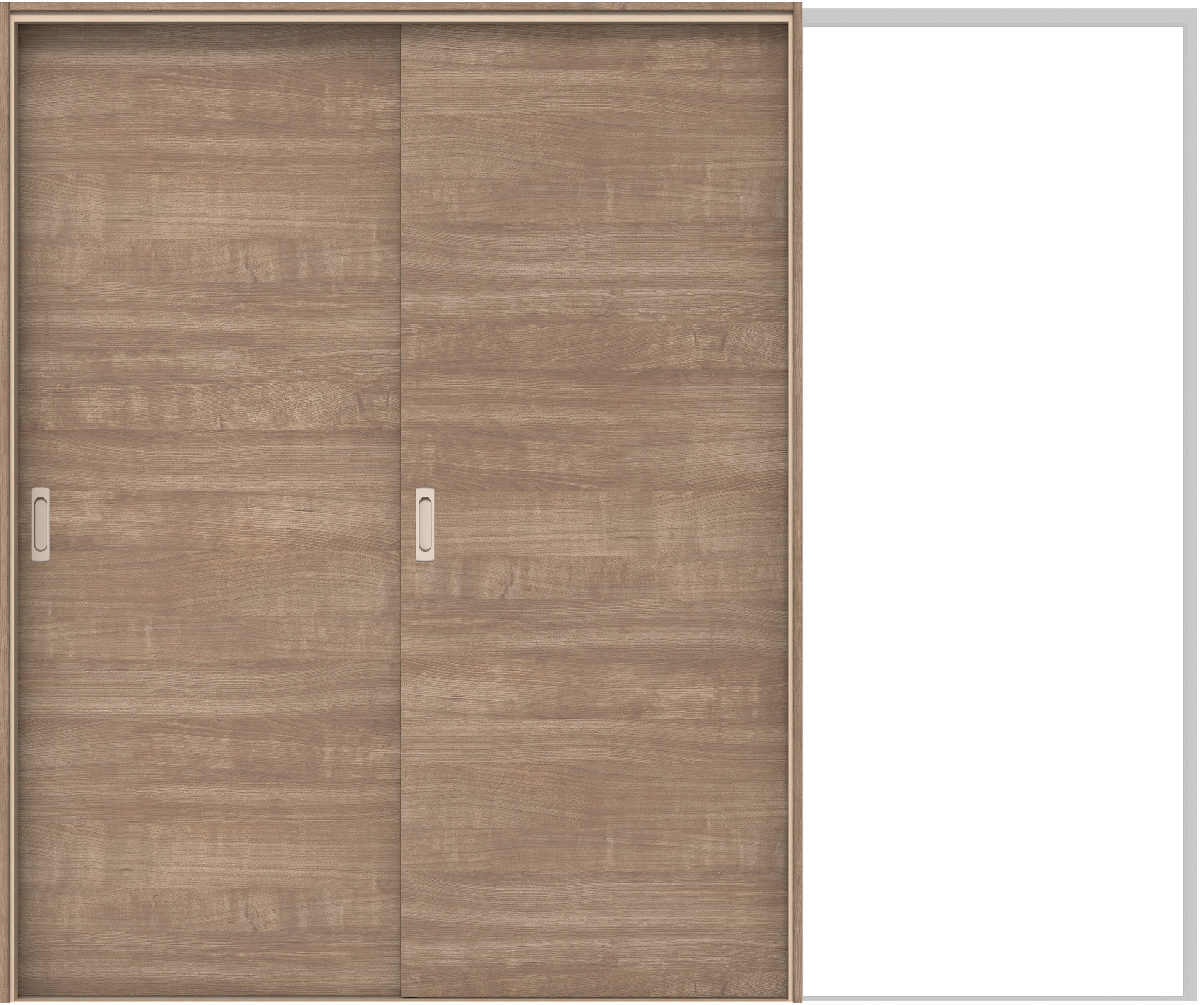 イエリア　戸襖　引戸・２枚片引　扉セット　Ｕ０デザイン　２４３７幅用　２０００高　〈トープグレー柄〉　素地タイプ〈黒縁〉　左引　〈ブラック色〉×〈Ｔシルバー色〉