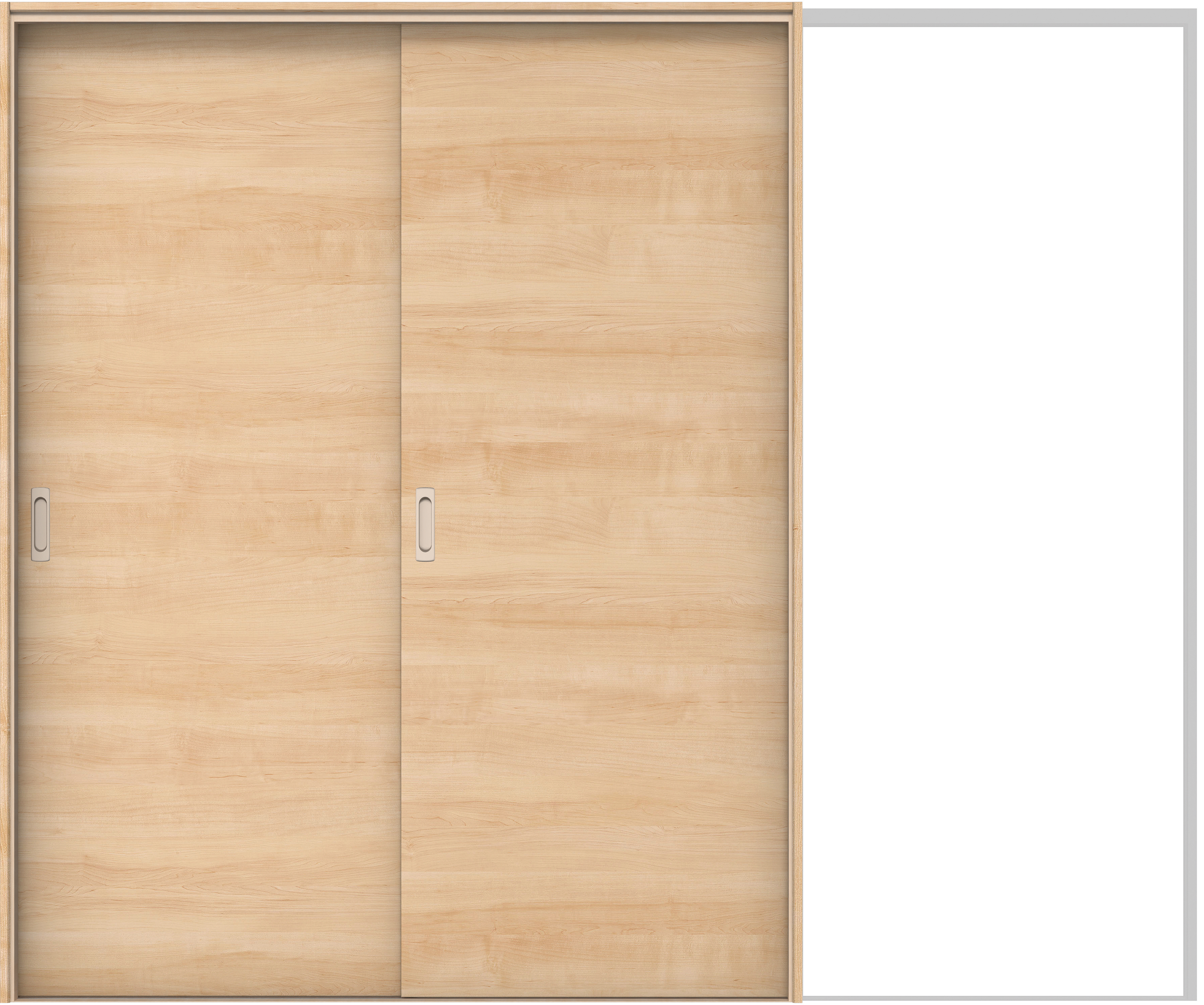 イエリア　戸襖　引戸・２枚片引　扉セット　Ｕ０デザイン　２４３７幅用　２０００高　〈ミルベージュ柄〉　素地タイプ〈黒縁〉　左引　〈ブラック色〉×〈Ｔシルバー色〉