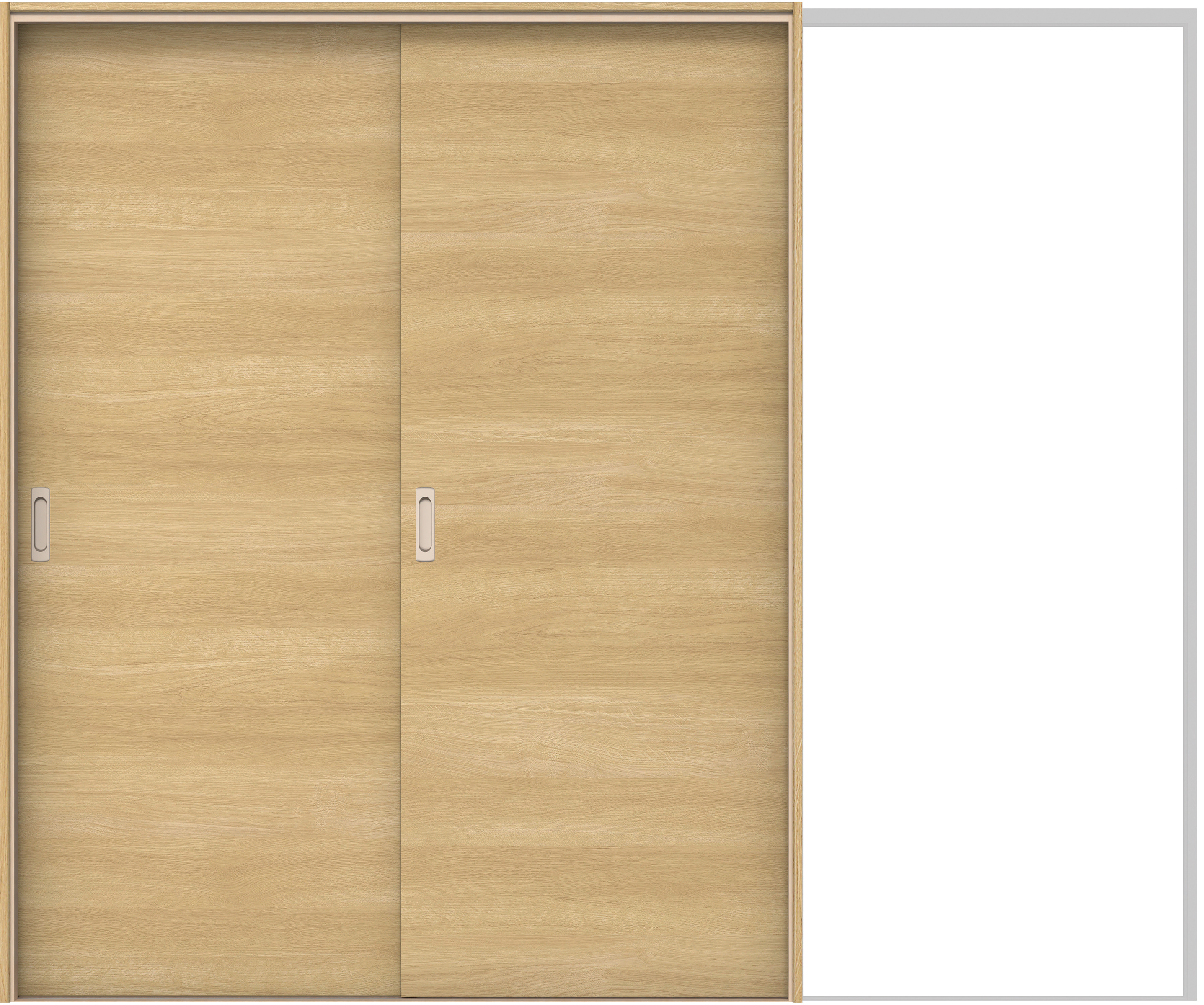 イエリア　戸襖　引戸・２枚片引　扉セット　Ｕ０デザイン　２４３７幅用　２０００高　〈ライトオーカー柄〉　素地タイプ〈黒縁〉　左引　〈ブラック色〉×〈Ｔシルバー色〉