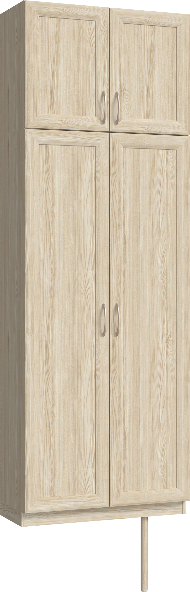 玄関収納　イエリア　開き戸ユニット　カマチ　Ｓ２４　トールＰＬＡＮ　シューズ収納　ウッド扉　８００幅　〈ソフトグレージュ柄〉　ハンドルラウンド型〈Ｔシルバー色〉