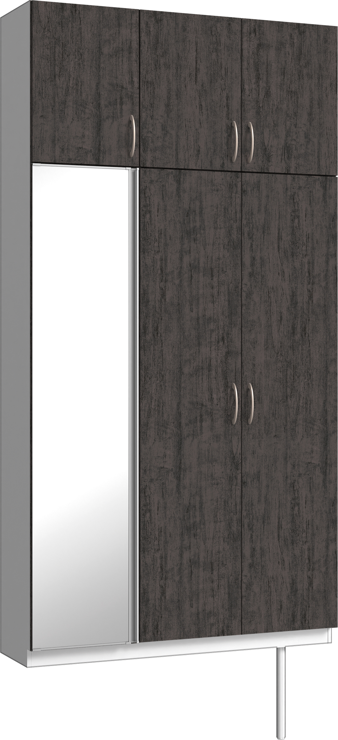 玄関収納　イエリア　開き戸ユニット　フラット　Ｓ３５　トールＰＬＡＮ　シューズ収納　ミラー扉　１２００幅　〈ドライブラック柄〉　ハンドルラウンド型〈Ｔシルバー色〉