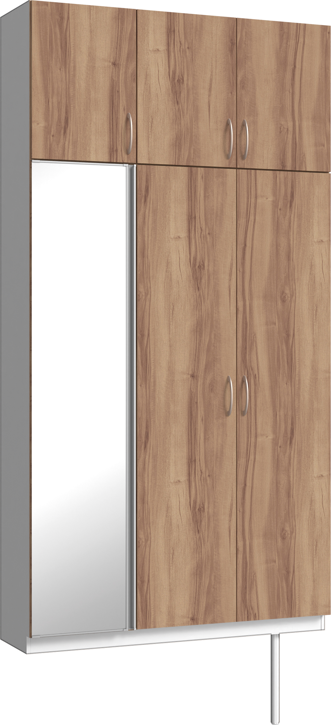 玄関収納　イエリア　開き戸ユニット　フラット　Ｓ３５　トールＰＬＡＮ　シューズ収納　ミラー扉　１２００幅　〈バームブラウン柄〉　ハンドルラウンド型〈Ｔシルバー色〉