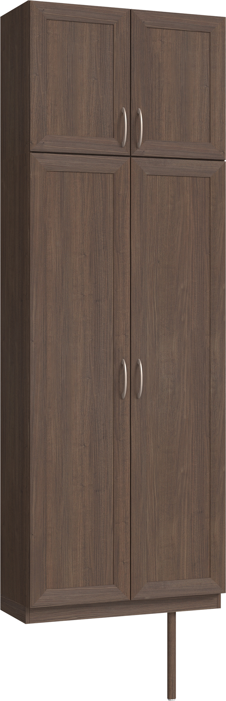 玄関収納　イエリア　開き戸ユニット　カマチ　Ｓ２４　トールＰＬＡＮ　シューズ収納　ウッド扉　８００幅　〈ダルブラウン柄〉　ハンドルラウンド型〈Ｔシルバー色〉