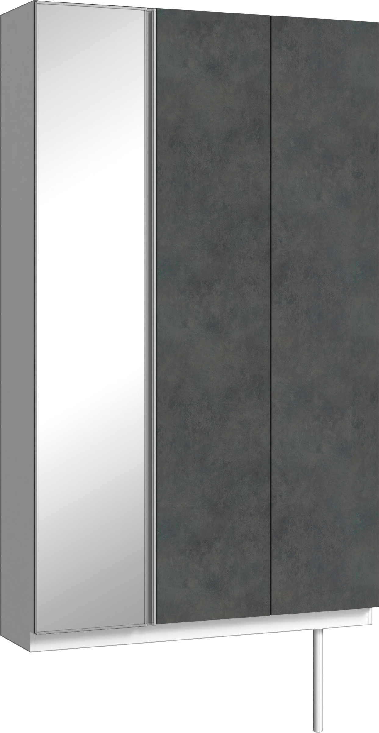 玄関収納　イエリア　開き戸ユニット　フラット　Ｓ９２　トールＰＬＡＮ　シューズ収納　ミラー扉　１２００幅　〈アイアンブラック柄〉　ハンドルレス