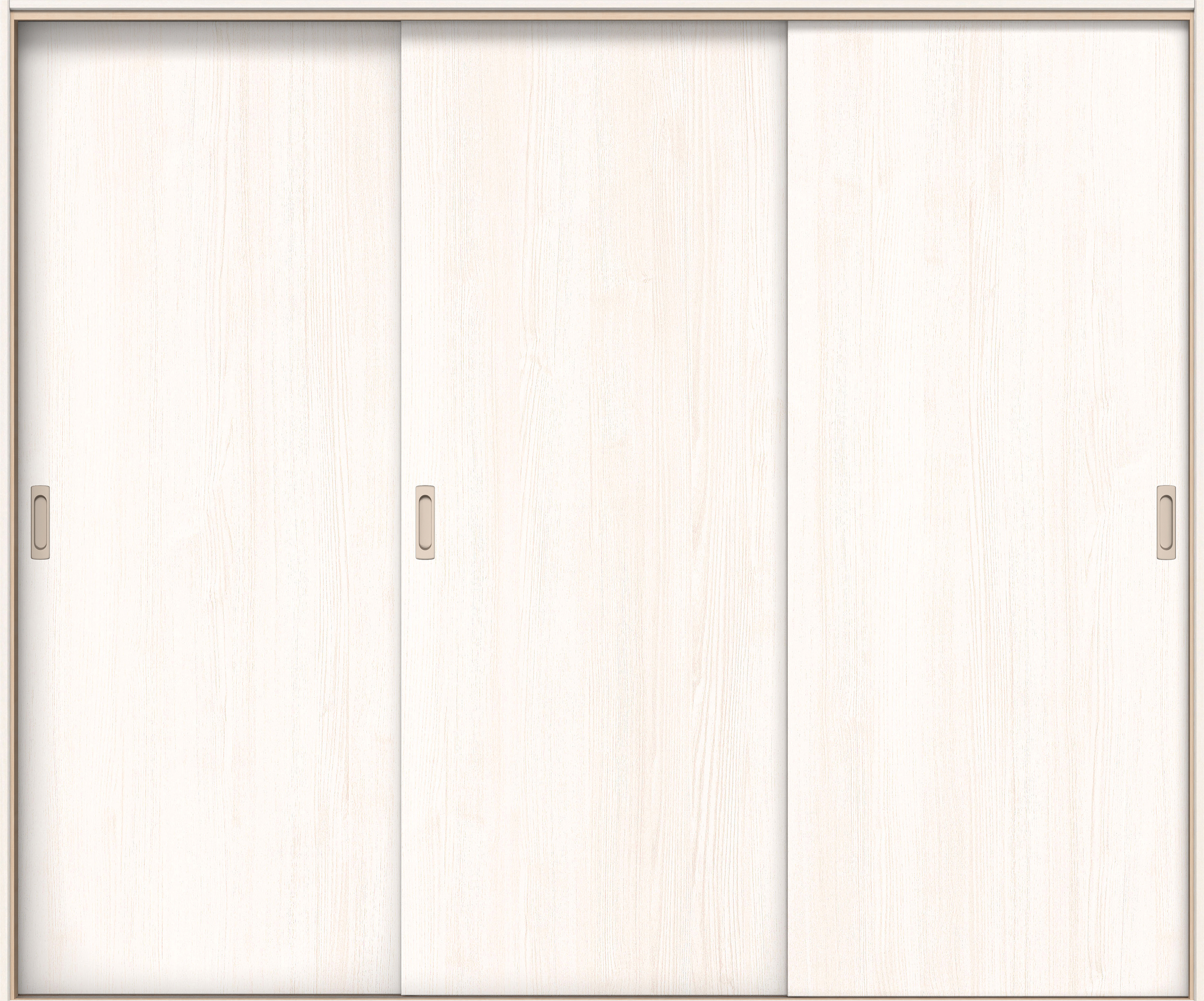 イエリア　戸襖　引戸・３枚引違　扉セット　００デザイン　２４３７幅用　２０００高　〈ネオホワイト柄〉　化粧タイプ（刷毛引き風）〈黒縁〉　左右兼用　〈ブラック色〉×〈Ｔシルバー色〉