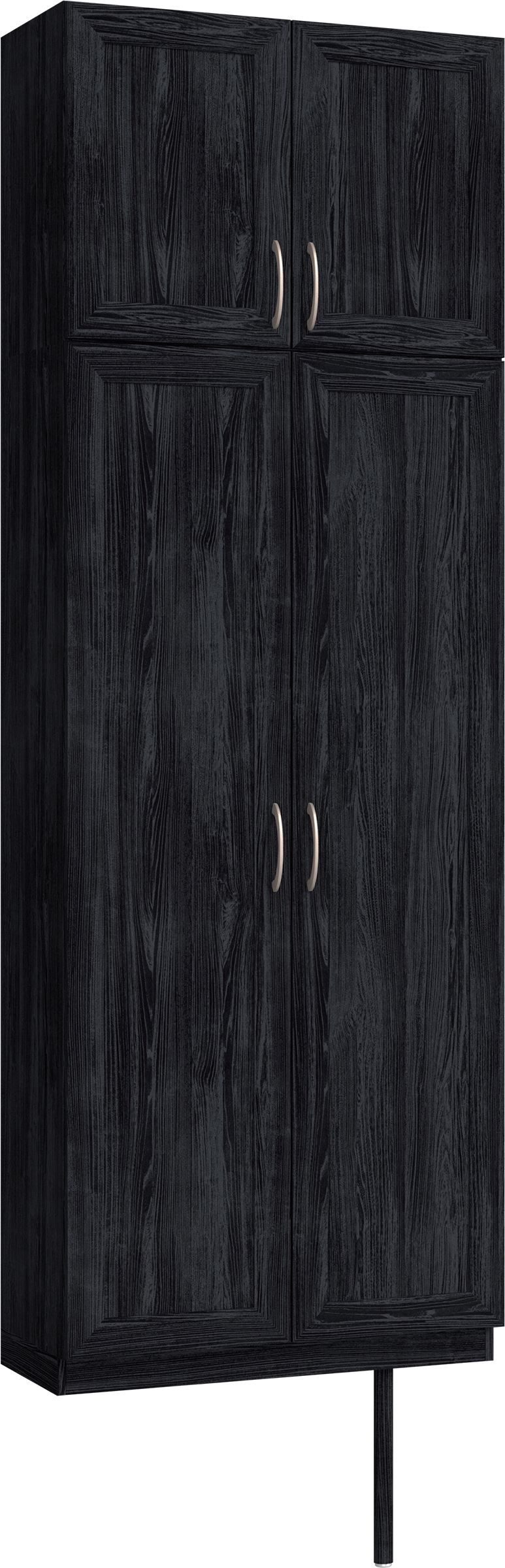 玄関収納　イエリア　開き戸ユニット　カマチ　Ｓ２４　トールＰＬＡＮ　シューズ収納　ウッド扉　８００幅　〈モスブラック柄〉　ハンドルラウンド型〈Ｔシルバー色〉