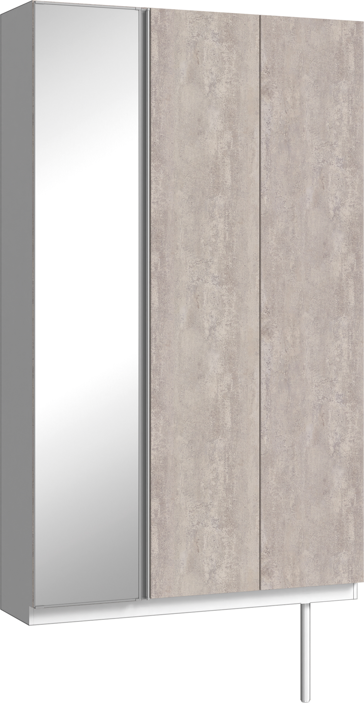 玄関収納　イエリア　開き戸ユニット　フラット　Ｓ９２　トールＰＬＡＮ　シューズ収納　ミラー扉　１２００幅　〈コンクリートグレー柄〉　ハンドルレス