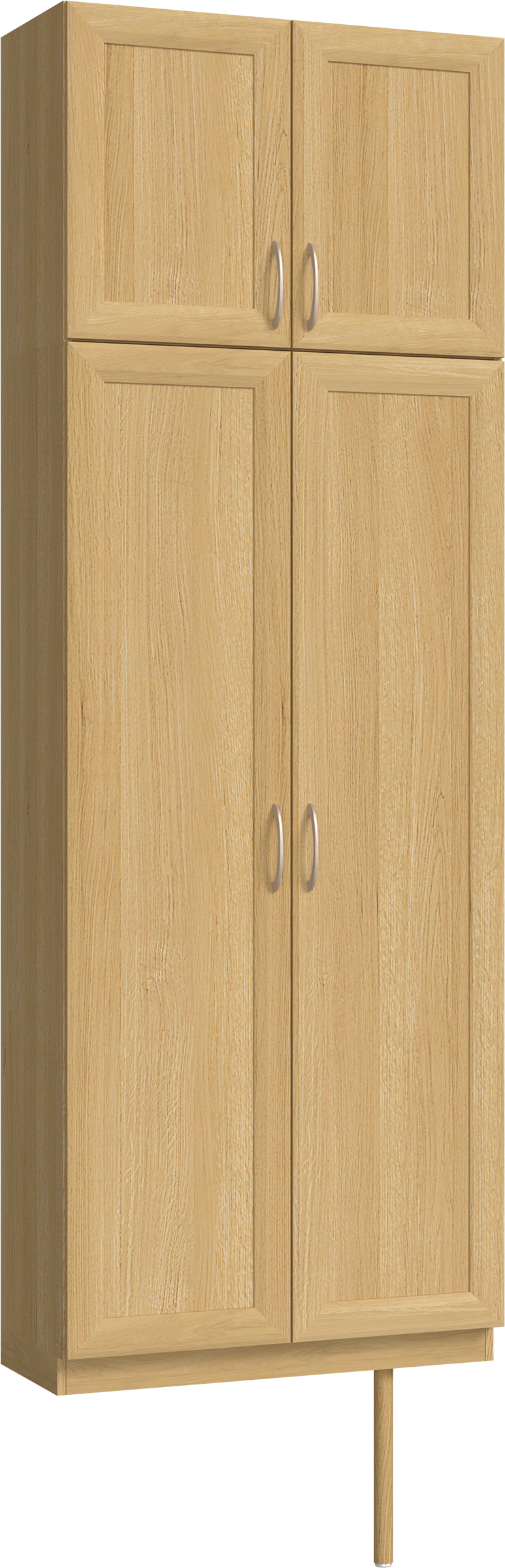 玄関収納　イエリア　開き戸ユニット　カマチ　Ｓ２４　トールＰＬＡＮ　シューズ収納　ウッド扉　８００幅　〈ライトオーカー柄〉　ハンドルラウンド型〈Ｔシルバー色〉