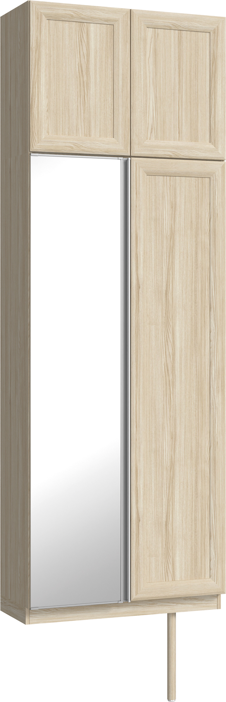 玄関収納　イエリア　開き戸ユニット　カマチ　Ｓ２５　トールＰＬＡＮ　シューズ収納　ミラー扉　８００幅　〈ソフトグレージュ柄〉　ハンドルレス