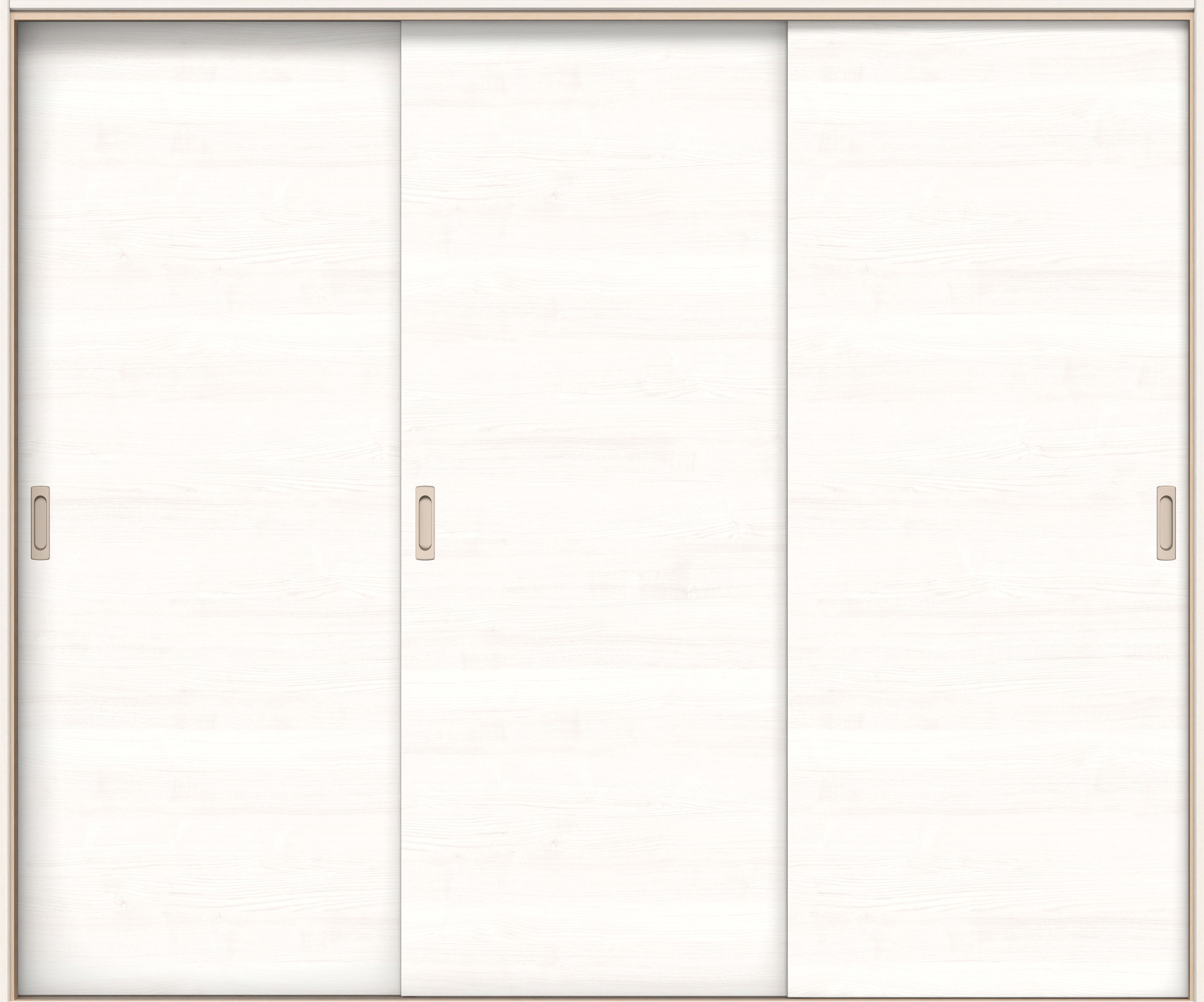イエリア　戸襖　引戸・３枚引違　扉セット　Ｕ０デザイン　２４３７幅用　２０００高　〈ネオホワイト柄〉　素地タイプ〈白縁〉　左右兼用　〈シルバー色〉×〈Ｔシルバー色〉