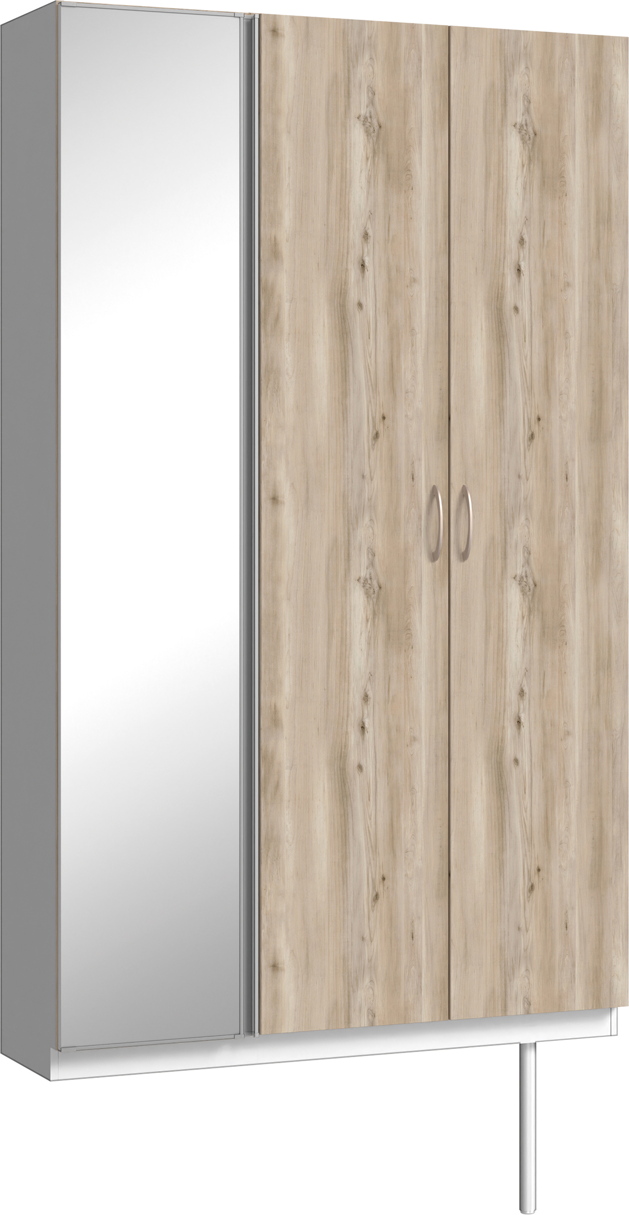 玄関収納　イエリア　開き戸ユニット　フラット　Ｓ９２　トールＰＬＡＮ　シューズ収納　ミラー扉　１２００幅　〈スモークグレー柄〉　ハンドルラウンド型〈Ｔシルバー色〉