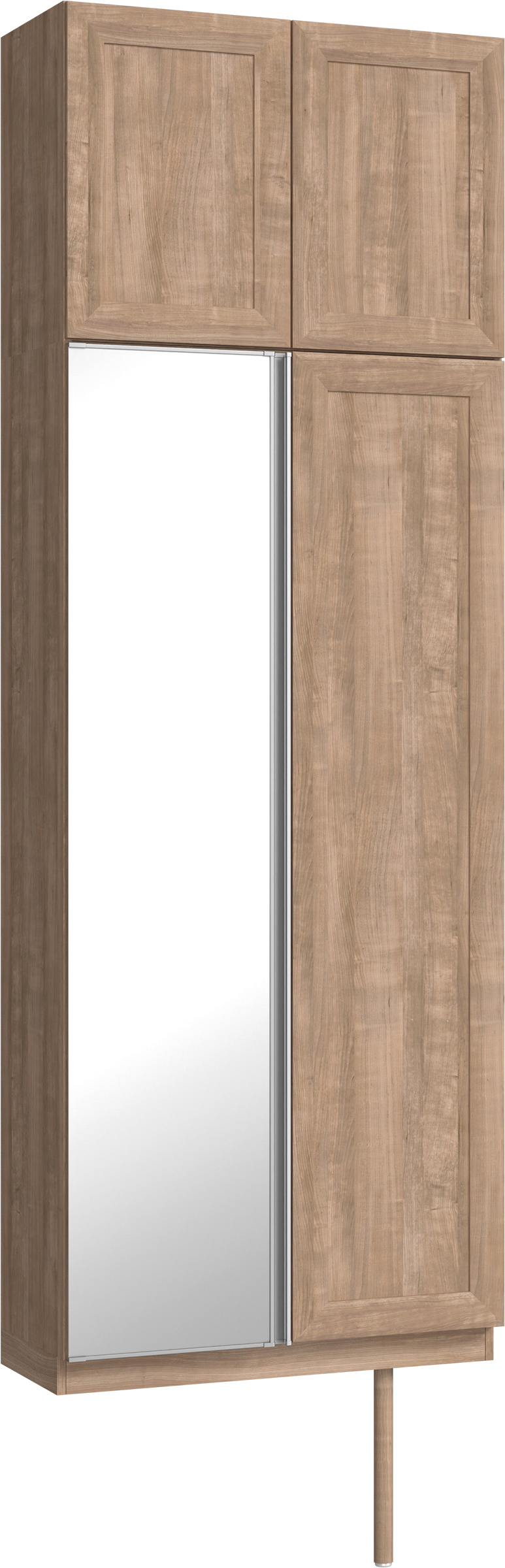 玄関収納　イエリア　開き戸ユニット　カマチ　Ｓ２５　トールＰＬＡＮ　シューズ収納　ミラー扉　８００幅　〈トープグレー柄〉　ハンドルレス