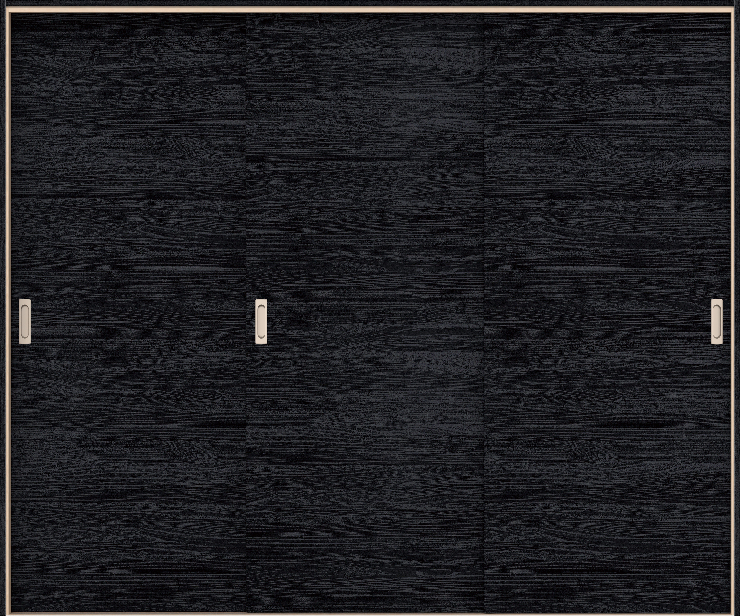 イエリア　戸襖　引戸・３枚引違　扉セット　Ｕ０デザイン　２４３７幅用　２０００高　〈モスブラック柄〉　素地タイプ〈白縁〉　左右兼用　〈シルバー色〉×〈Ｔシルバー色〉