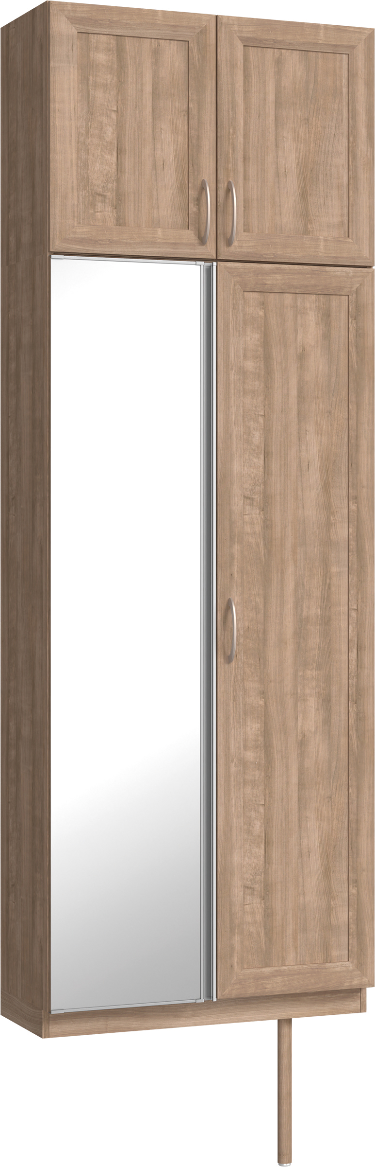 玄関収納　イエリア　開き戸ユニット　カマチ　Ｓ２５　トールＰＬＡＮ　シューズ収納　ミラー扉　８００幅　〈トープグレー柄〉　ハンドルラウンド型〈Ｔシルバー色〉