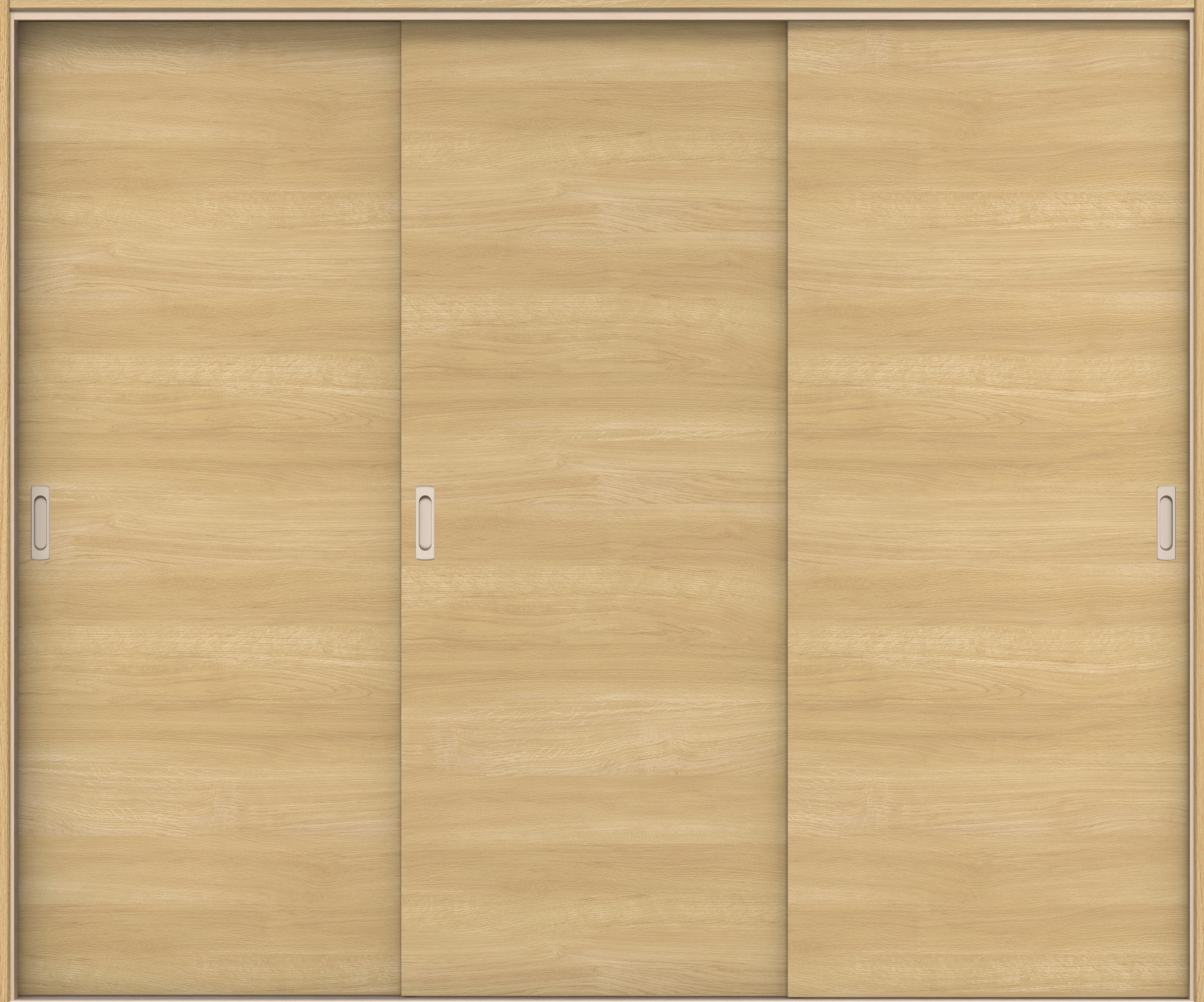 イエリア　戸襖　引戸・３枚引違　扉セット　Ｕ０デザイン　２４３７幅用　２０００高　〈ライトオーカー柄〉　素地タイプ〈白縁〉　左右兼用　〈シルバー色〉×〈Ｔシルバー色〉