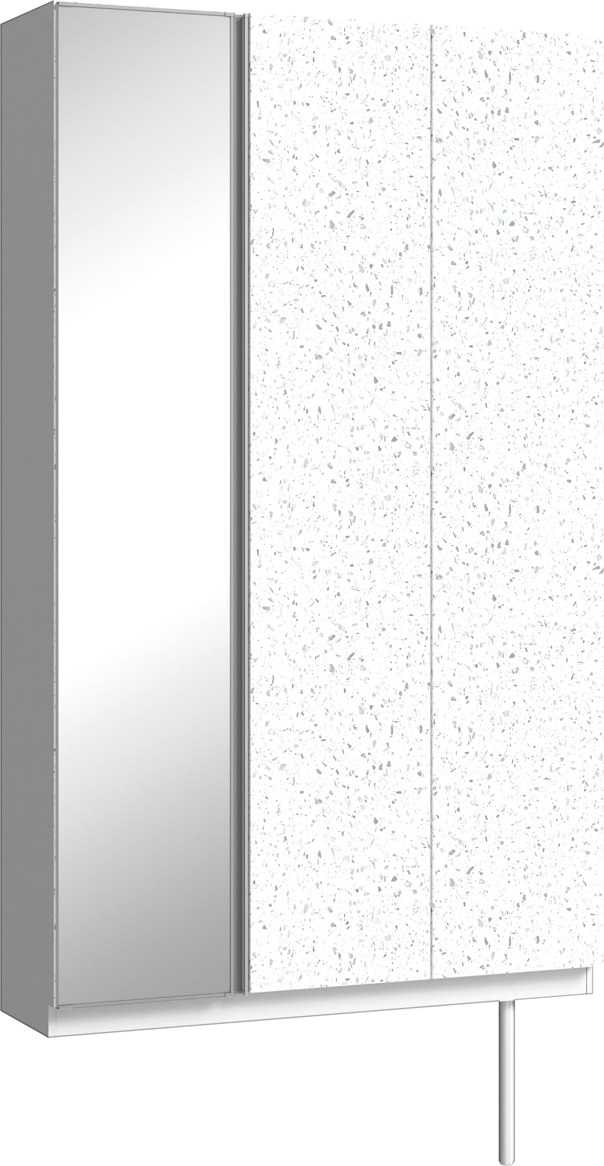 玄関収納　イエリア　開き戸ユニット　フラット　Ｓ９２　トールＰＬＡＮ　シューズ収納　ミラー扉　１２００幅　〈テラゾホワイト柄〉　ハンドルレス