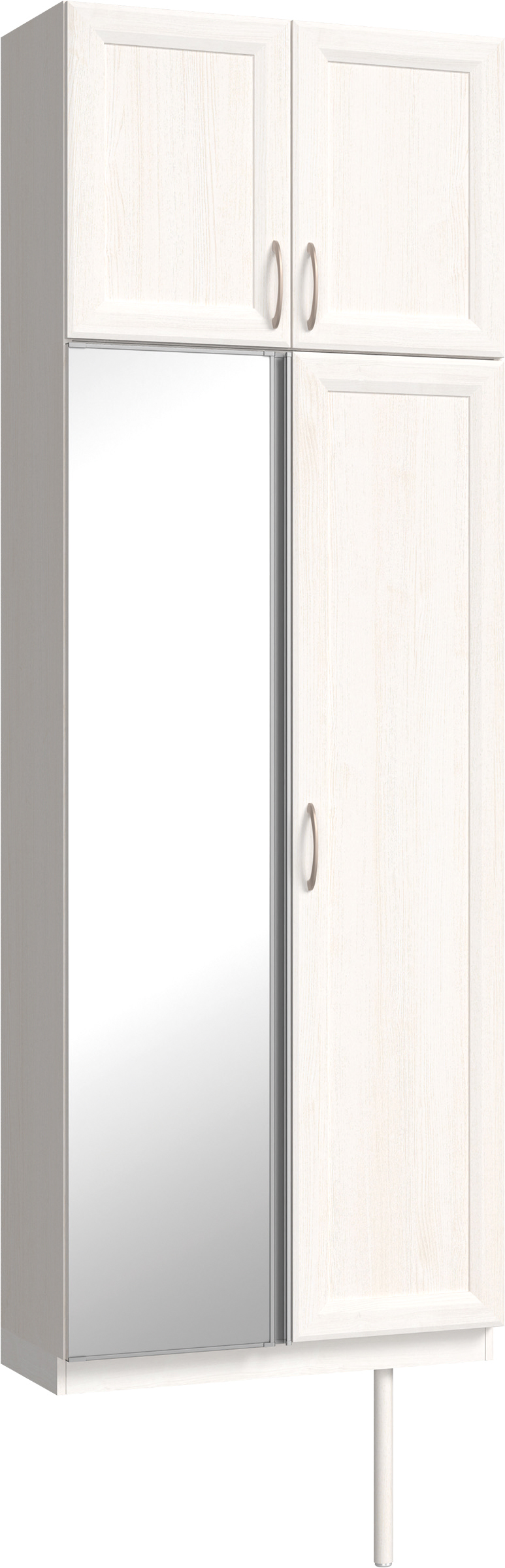 玄関収納　イエリア　開き戸ユニット　カマチ　Ｓ２５　トールＰＬＡＮ　シューズ収納　ミラー扉　８００幅　〈ネオホワイト柄〉　ハンドルラウンド型〈Ｔシルバー色〉