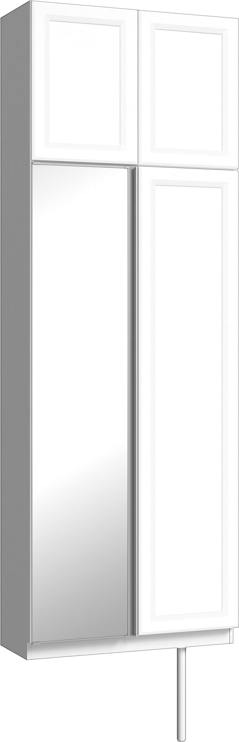 玄関収納　イエリア　開き戸ユニット　カマチ　Ｓ２５　トールＰＬＡＮ　シューズ収納　ミラー扉　８００幅　〈パウダーホワイト柄〉　ハンドルレス