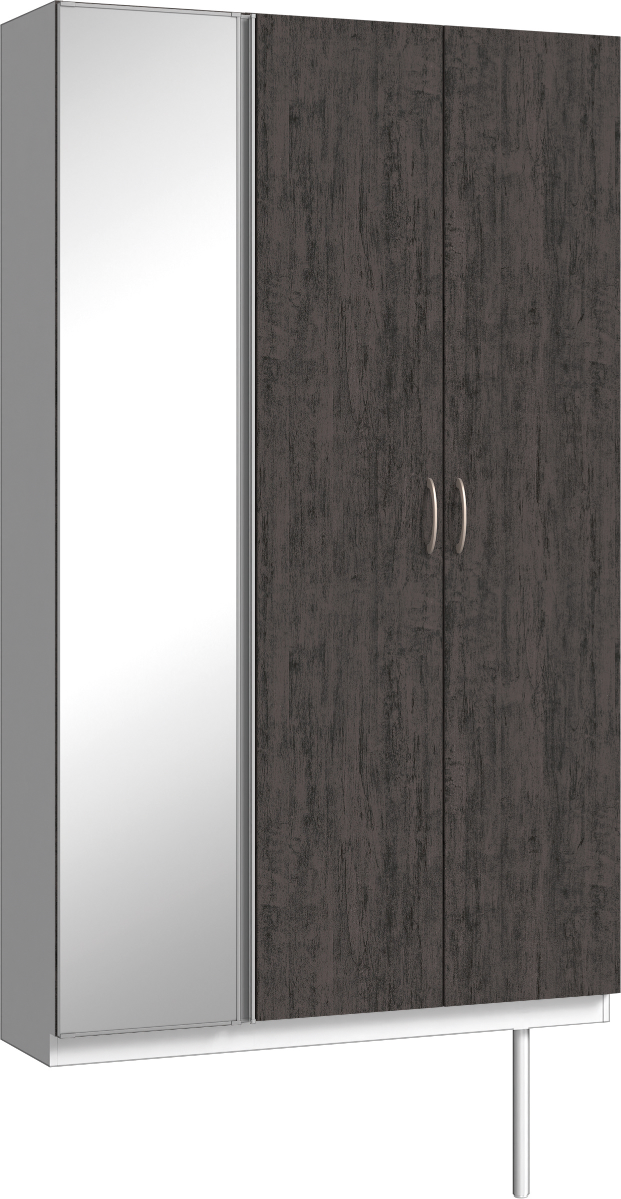 玄関収納　イエリア　開き戸ユニット　フラット　Ｓ９２　トールＰＬＡＮ　シューズ収納　ミラー扉　１２００幅　〈ドライブラック柄〉　ハンドルラウンド型〈Ｔシルバー色〉