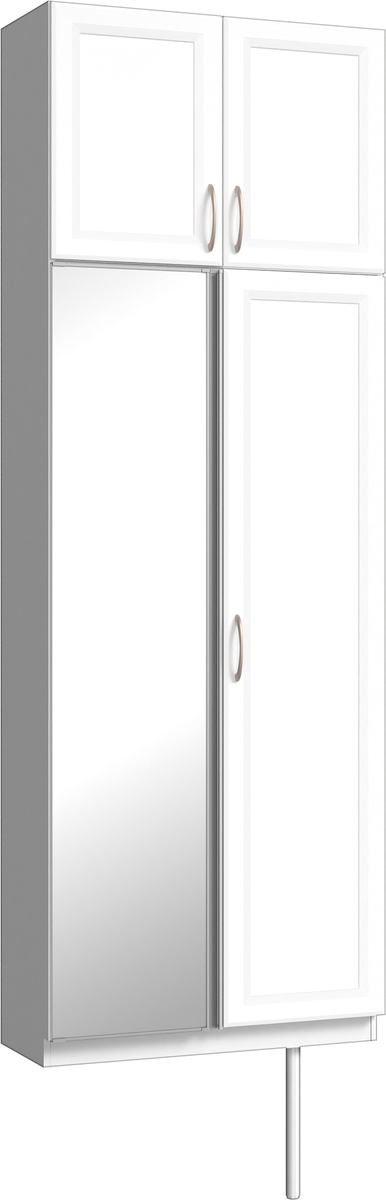 玄関収納　イエリア　開き戸ユニット　カマチ　Ｓ２５　トールＰＬＡＮ　シューズ収納　ミラー扉　８００幅　〈パウダーホワイト柄〉　ハンドルラウンド型〈Ｔシルバー色〉