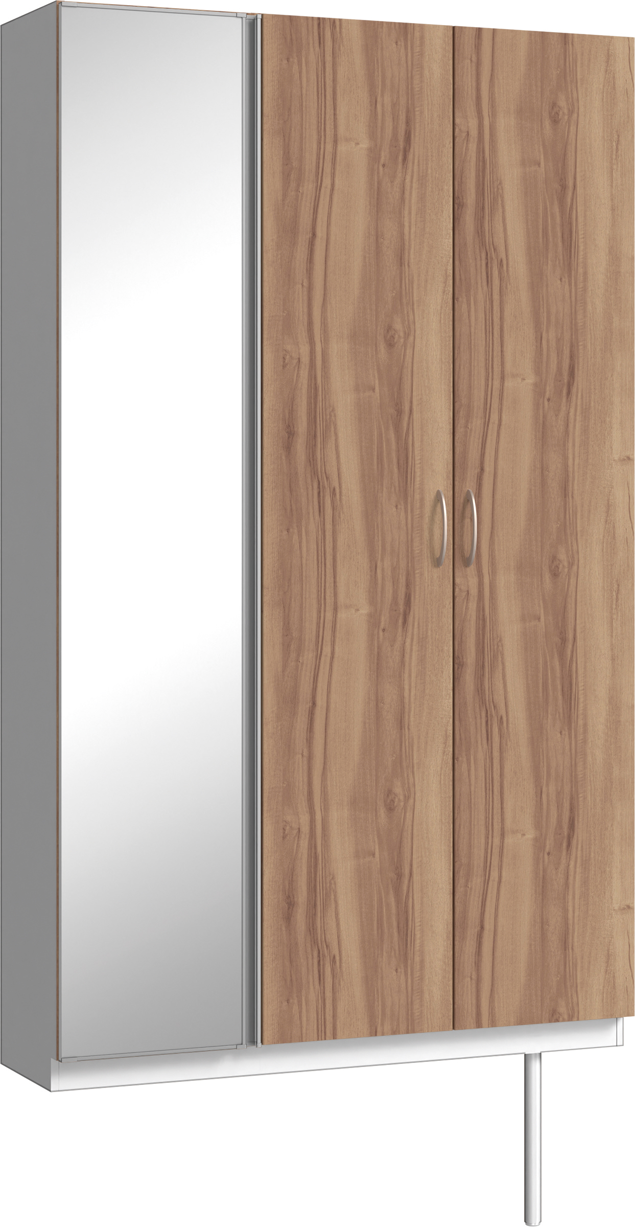 玄関収納　イエリア　開き戸ユニット　フラット　Ｓ９２　トールＰＬＡＮ　シューズ収納　ミラー扉　１２００幅　〈バームブラウン柄〉　ハンドルラウンド型〈Ｔシルバー色〉