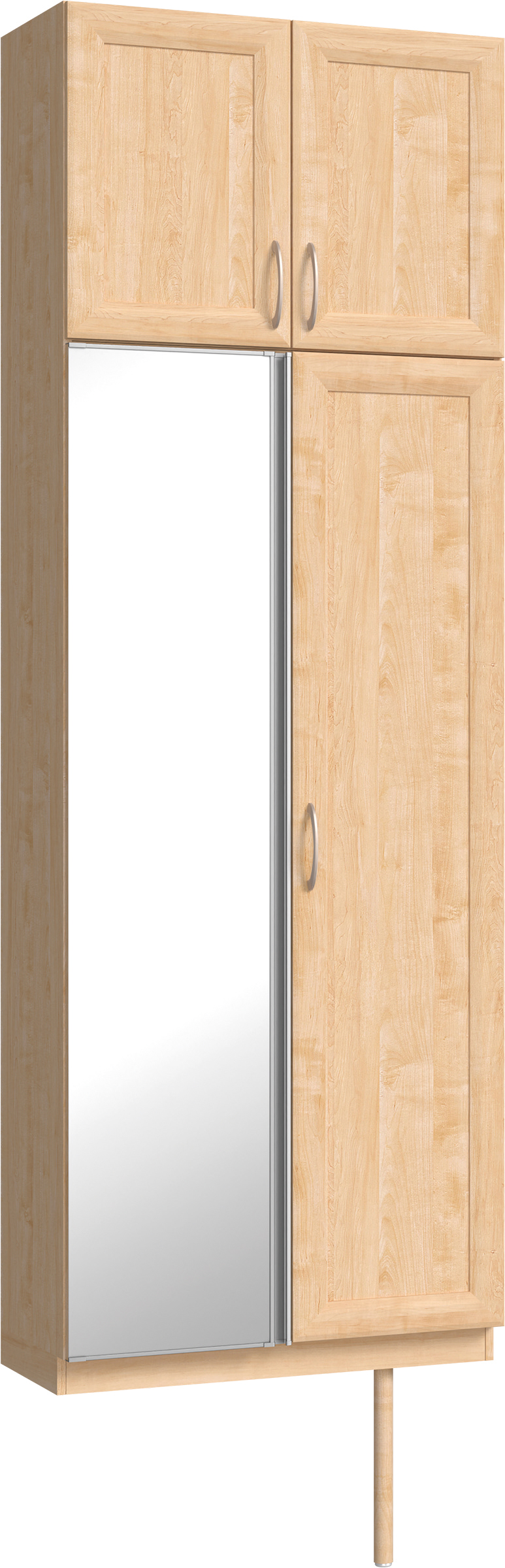 玄関収納　イエリア　開き戸ユニット　カマチ　Ｓ２５　トールＰＬＡＮ　シューズ収納　ミラー扉　８００幅　〈ミルベージュ柄〉　ハンドルラウンド型〈Ｔシルバー色〉