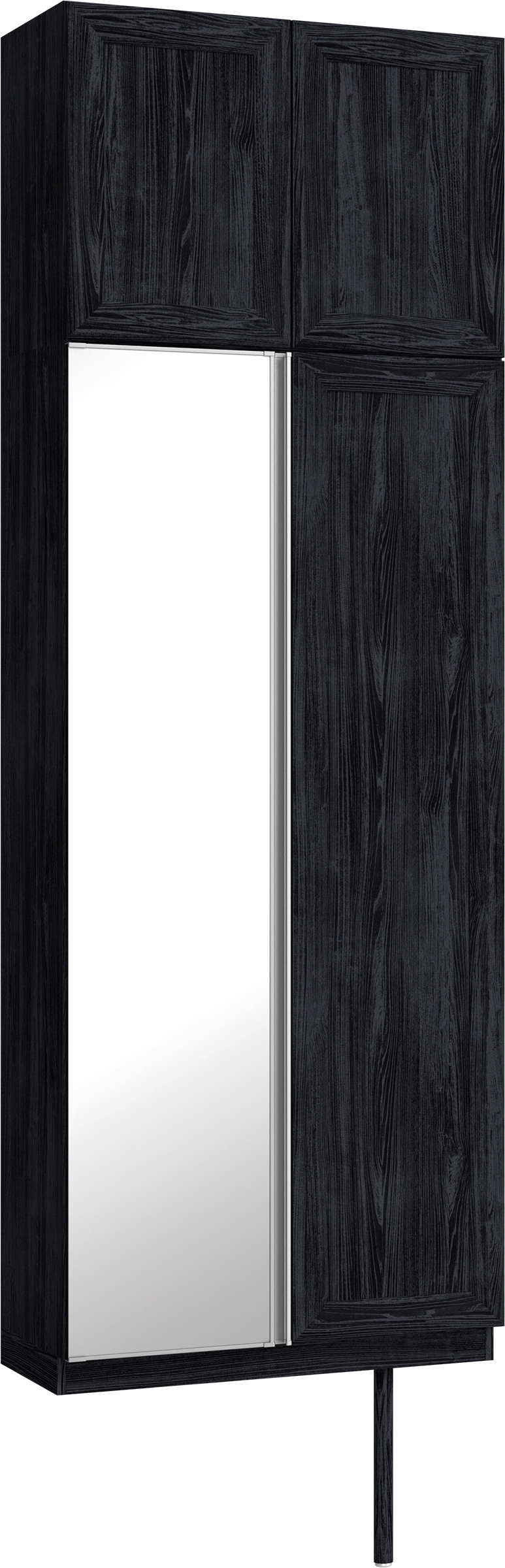 玄関収納　イエリア　開き戸ユニット　カマチ　Ｓ２５　トールＰＬＡＮ　シューズ収納　ミラー扉　８００幅　〈モスブラック柄〉　ハンドルレス