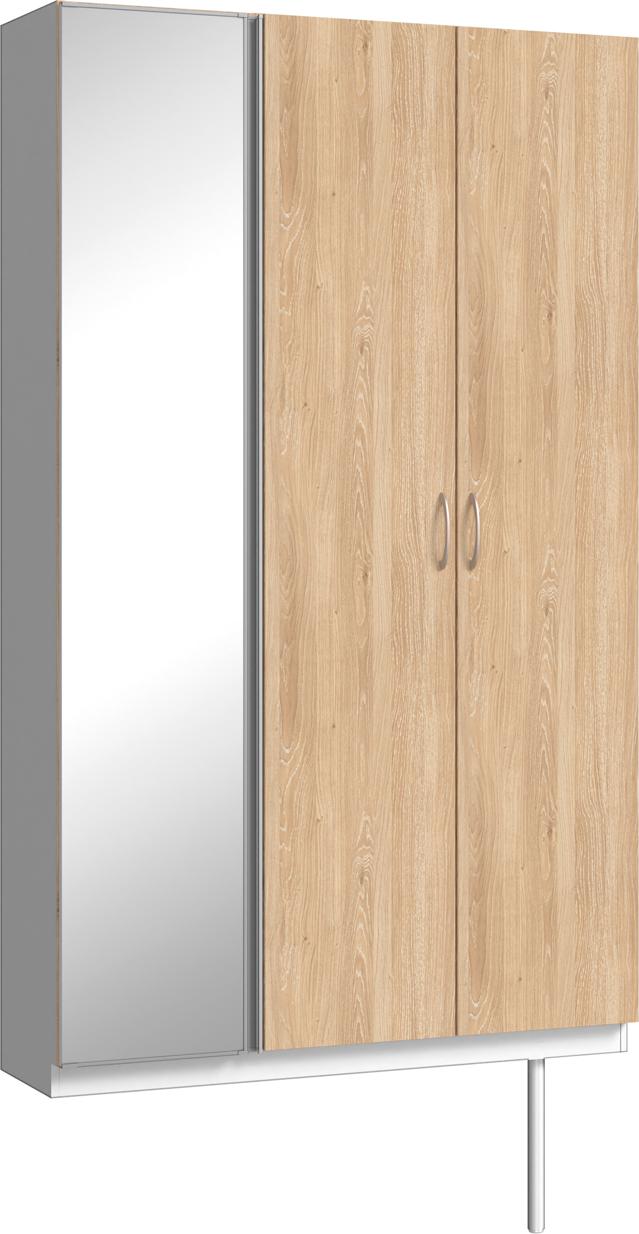 玄関収納　イエリア　開き戸ユニット　フラット　Ｓ９２　トールＰＬＡＮ　シューズ収納　ミラー扉　１２００幅　〈ミルキーオーカー柄〉　ハンドルラウンド型〈Ｔシルバー色〉