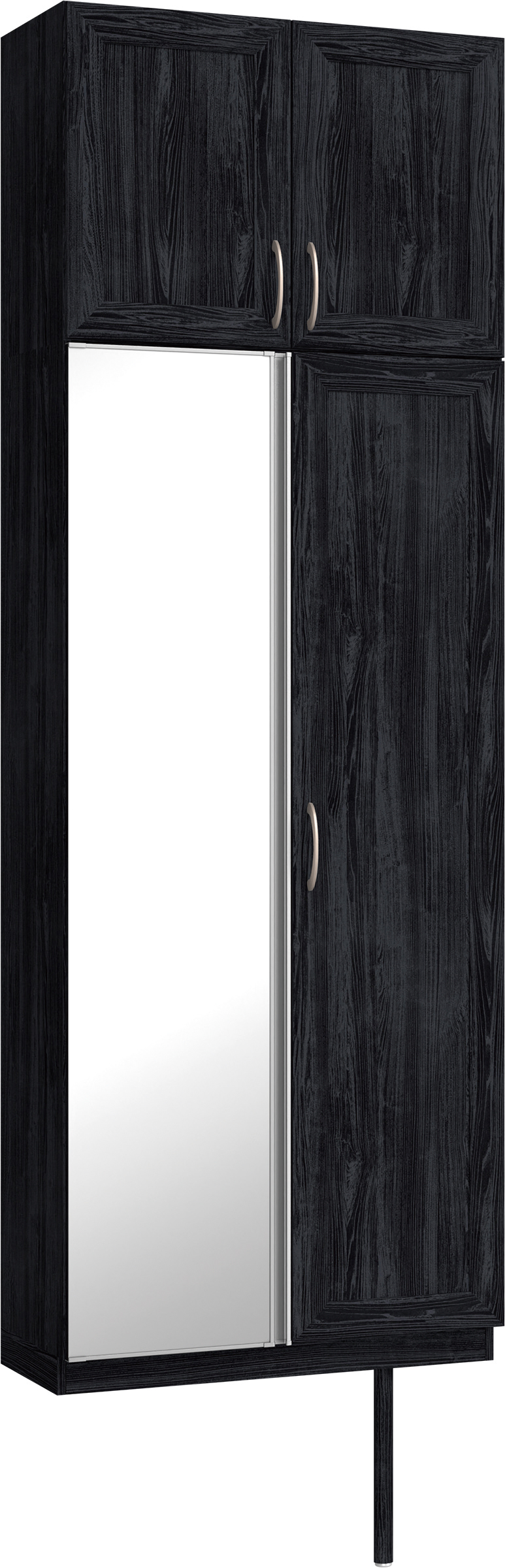 玄関収納　イエリア　開き戸ユニット　カマチ　Ｓ２５　トールＰＬＡＮ　シューズ収納　ミラー扉　８００幅　〈モスブラック柄〉　ハンドルラウンド型〈Ｔシルバー色〉